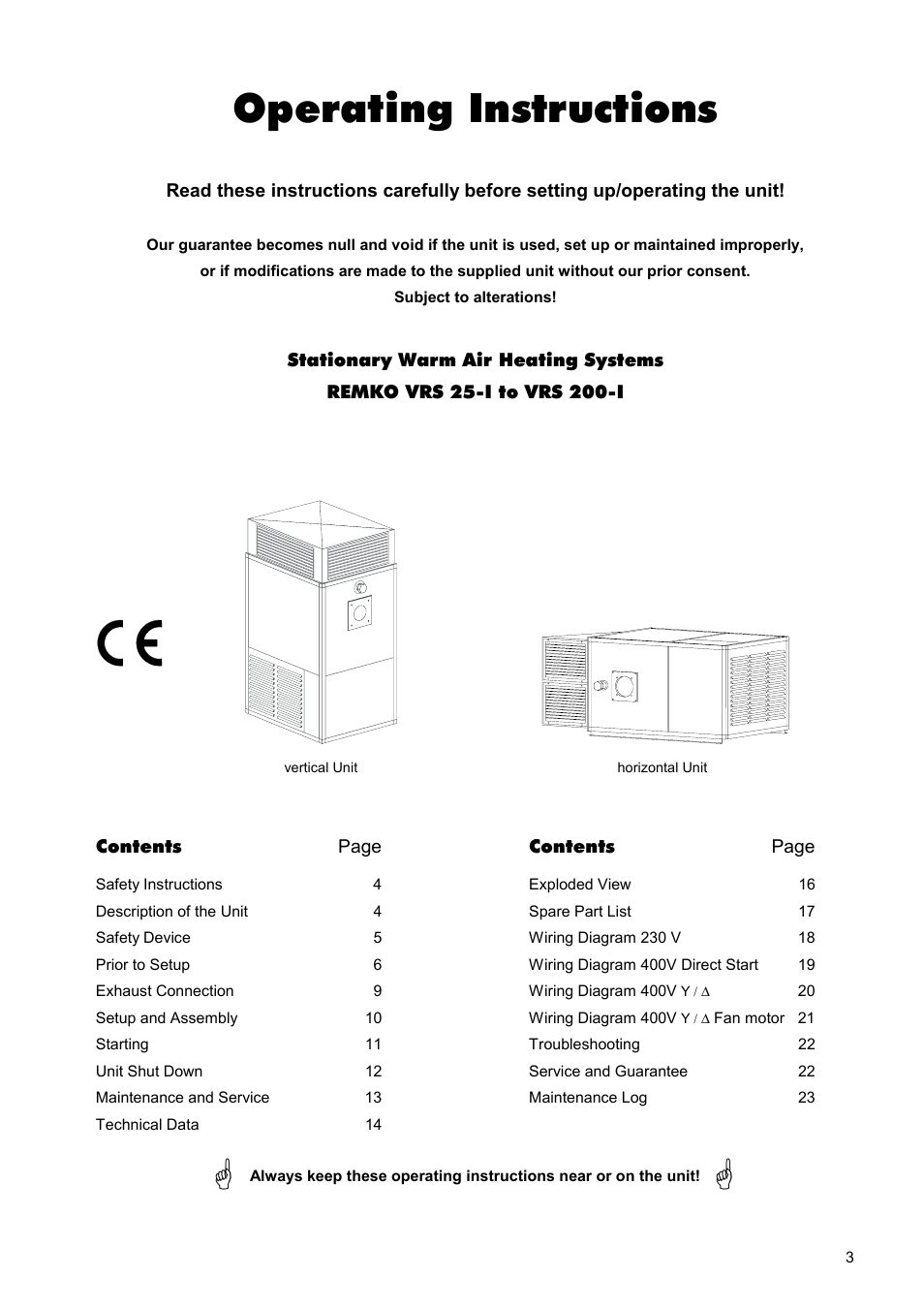 Operating instructions | REMKO VRS 25 INOX User Manual | Page 3 / 24