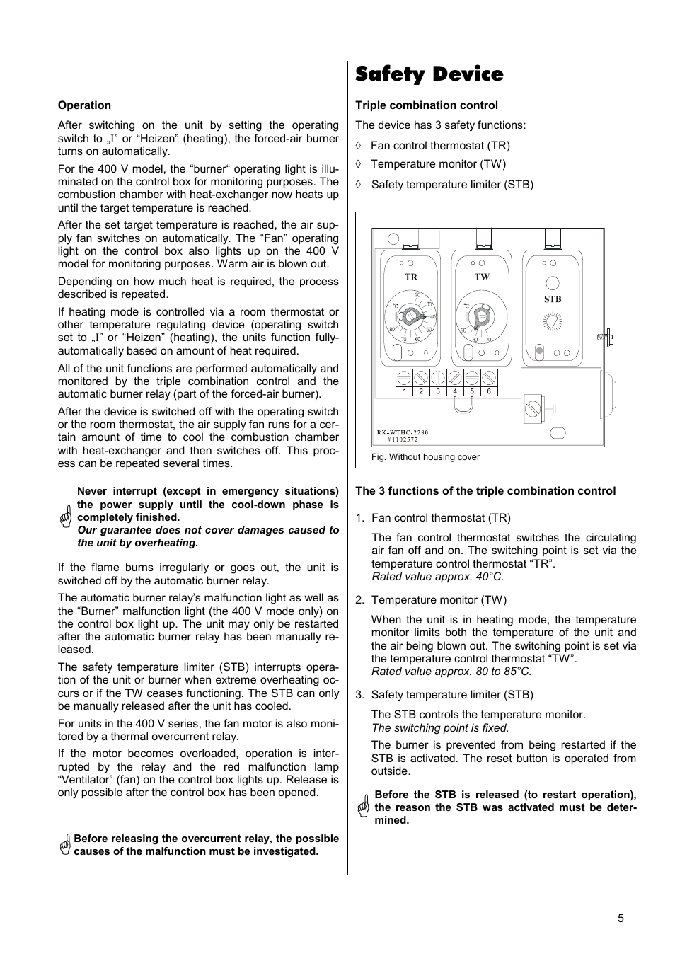 Safety device | REMKO VRS 25 INOX User Manual | Page 5 / 24