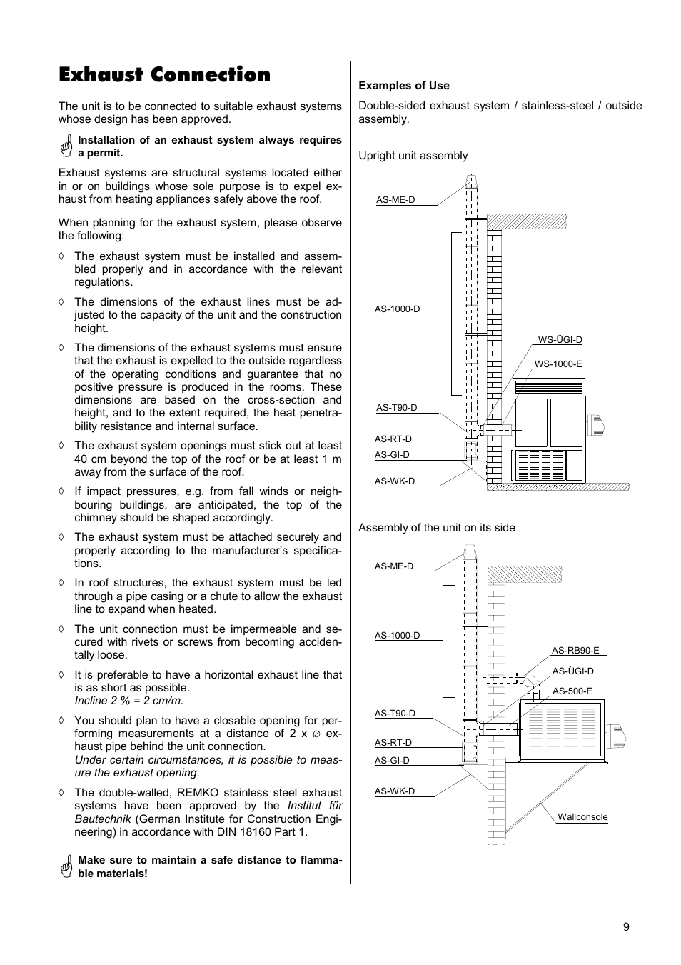 Exhaust connection | REMKO VRS 25 INOX User Manual | Page 9 / 24