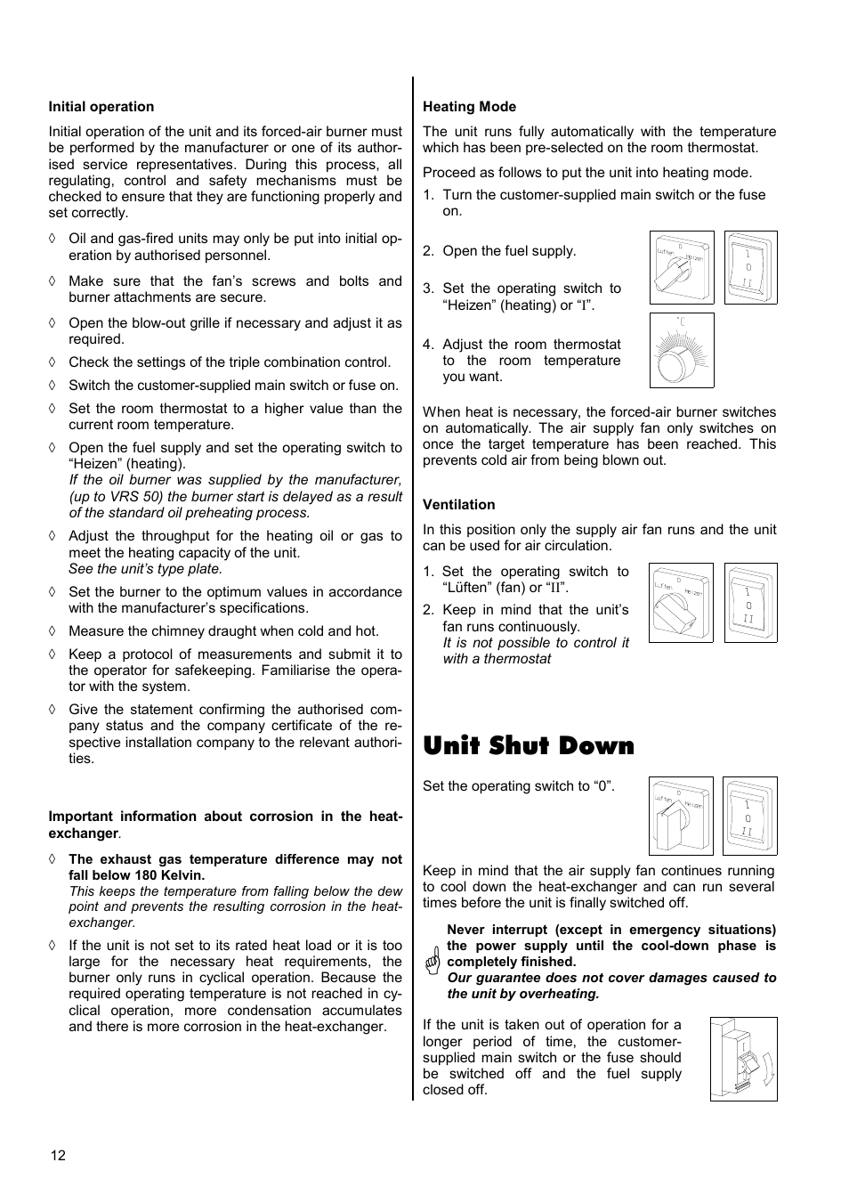 Unit shut down | REMKO VRS-B User Manual | Page 12 / 24