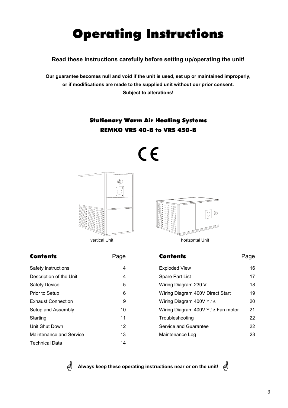 Operating instructions | REMKO VRS-B User Manual | Page 3 / 24