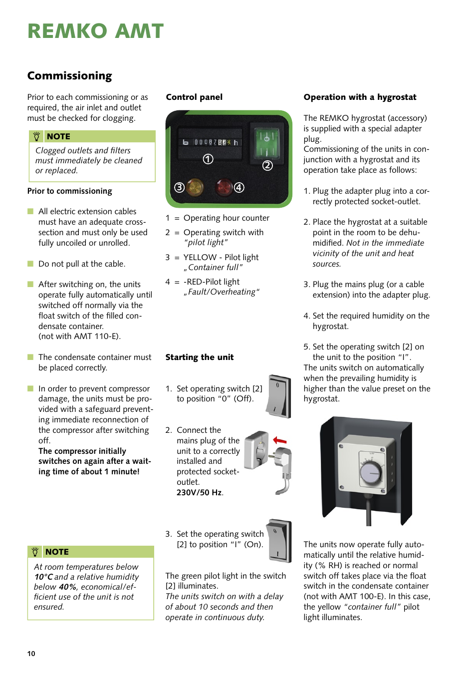 Remko amt, Commissioning | REMKO AMT 40E User Manual | Page 10 / 24