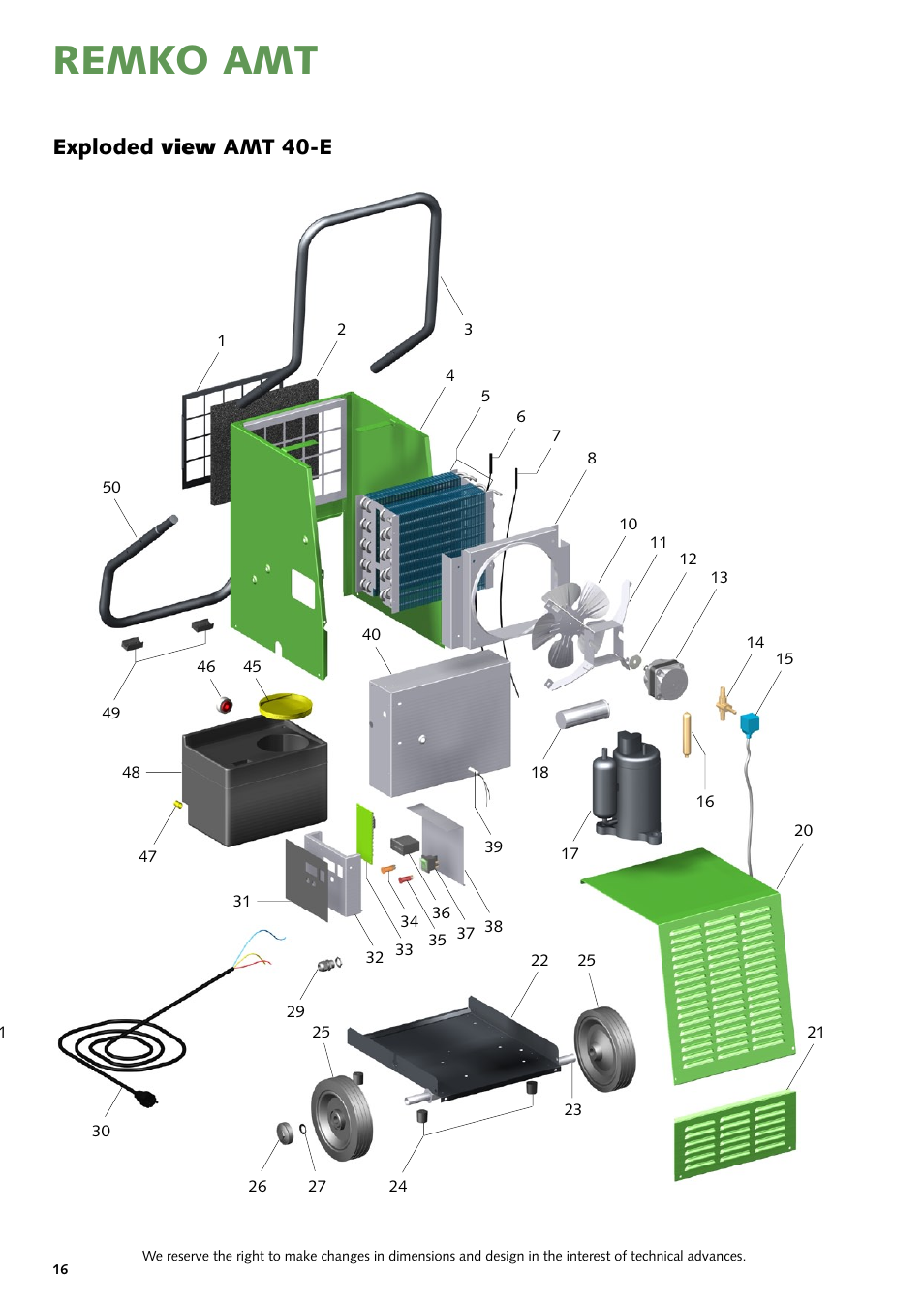Remko amt, Exploded view amt 40-e | REMKO AMT 40E User Manual | Page 16 / 24