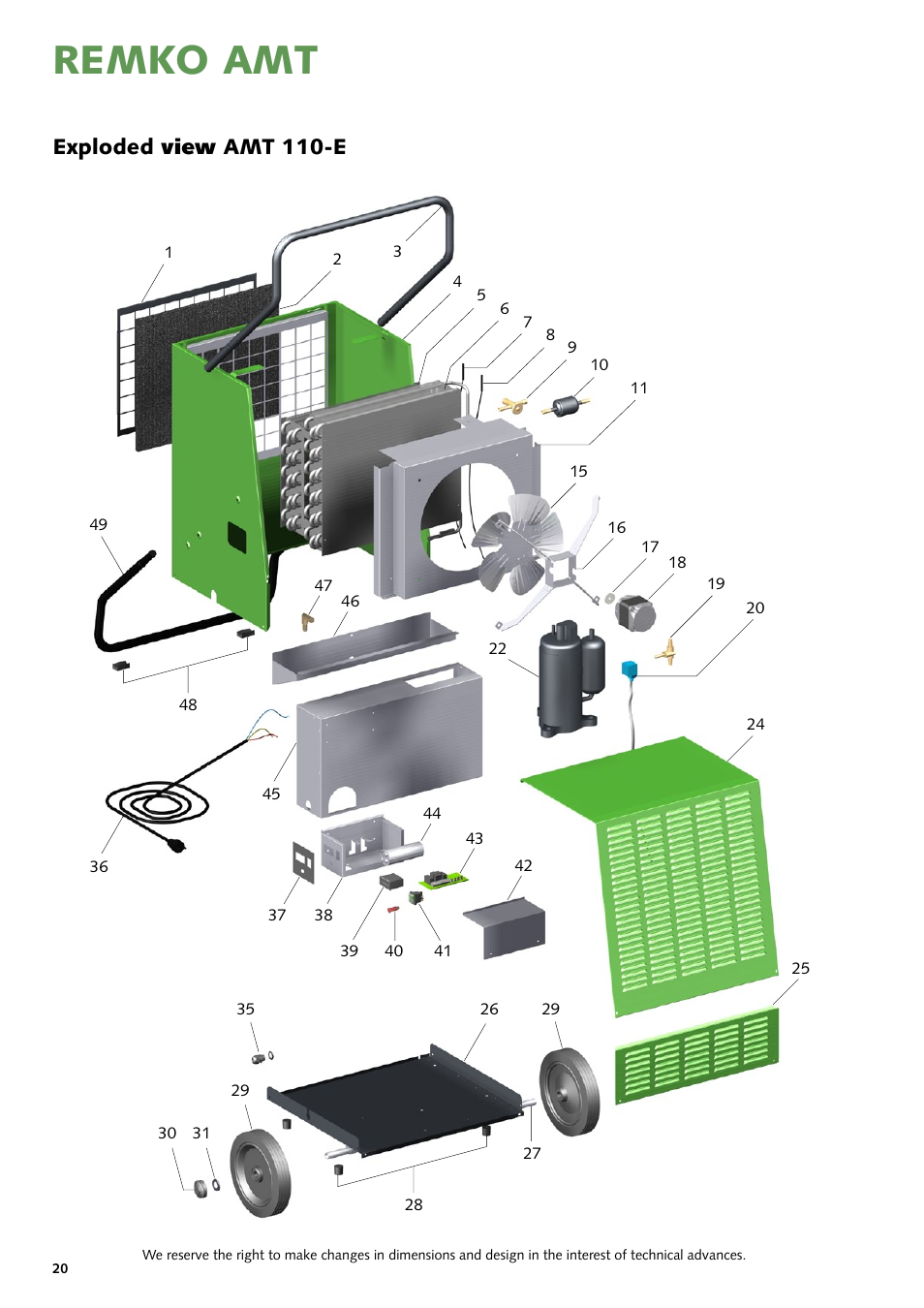 Remko amt, Exploded view amt 110-e | REMKO AMT 40E User Manual | Page 20 / 24