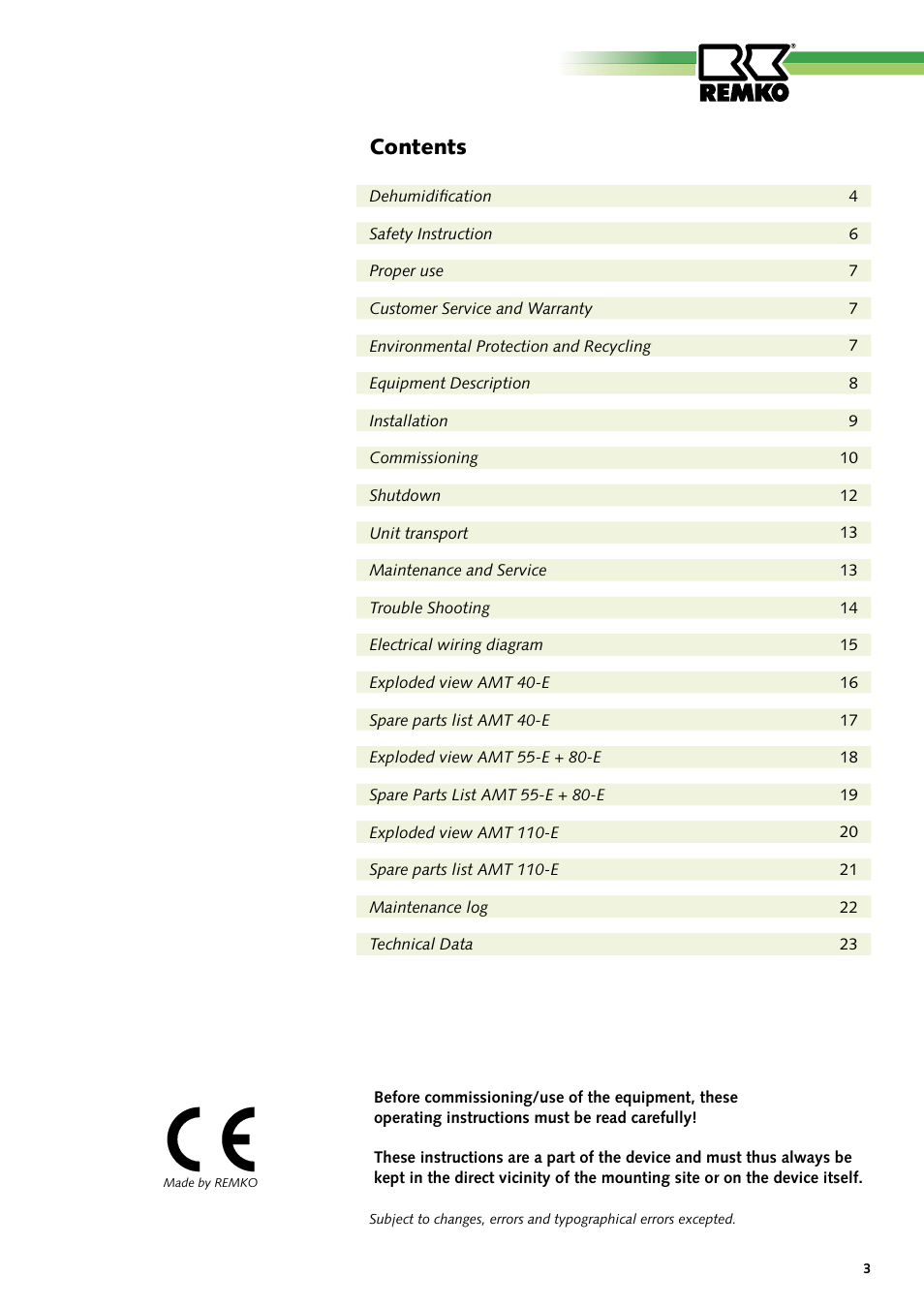 REMKO AMT 40E User Manual | Page 3 / 24