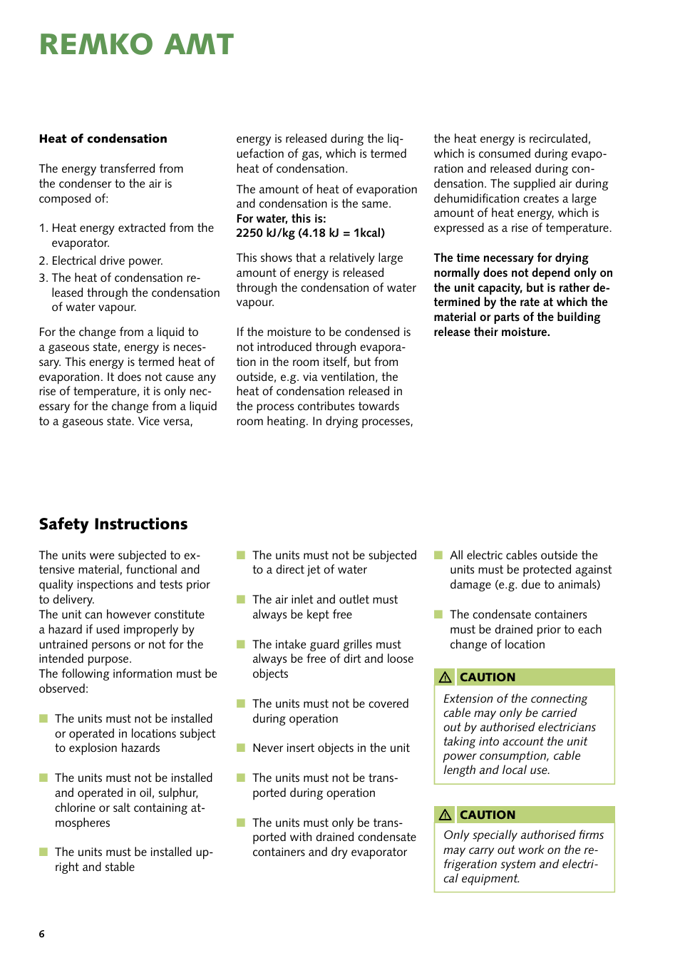 Remko amt, Safety instructions | REMKO AMT 40E User Manual | Page 6 / 24