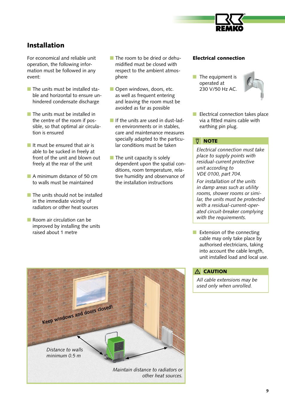 Installation | REMKO AMT 40E User Manual | Page 9 / 24