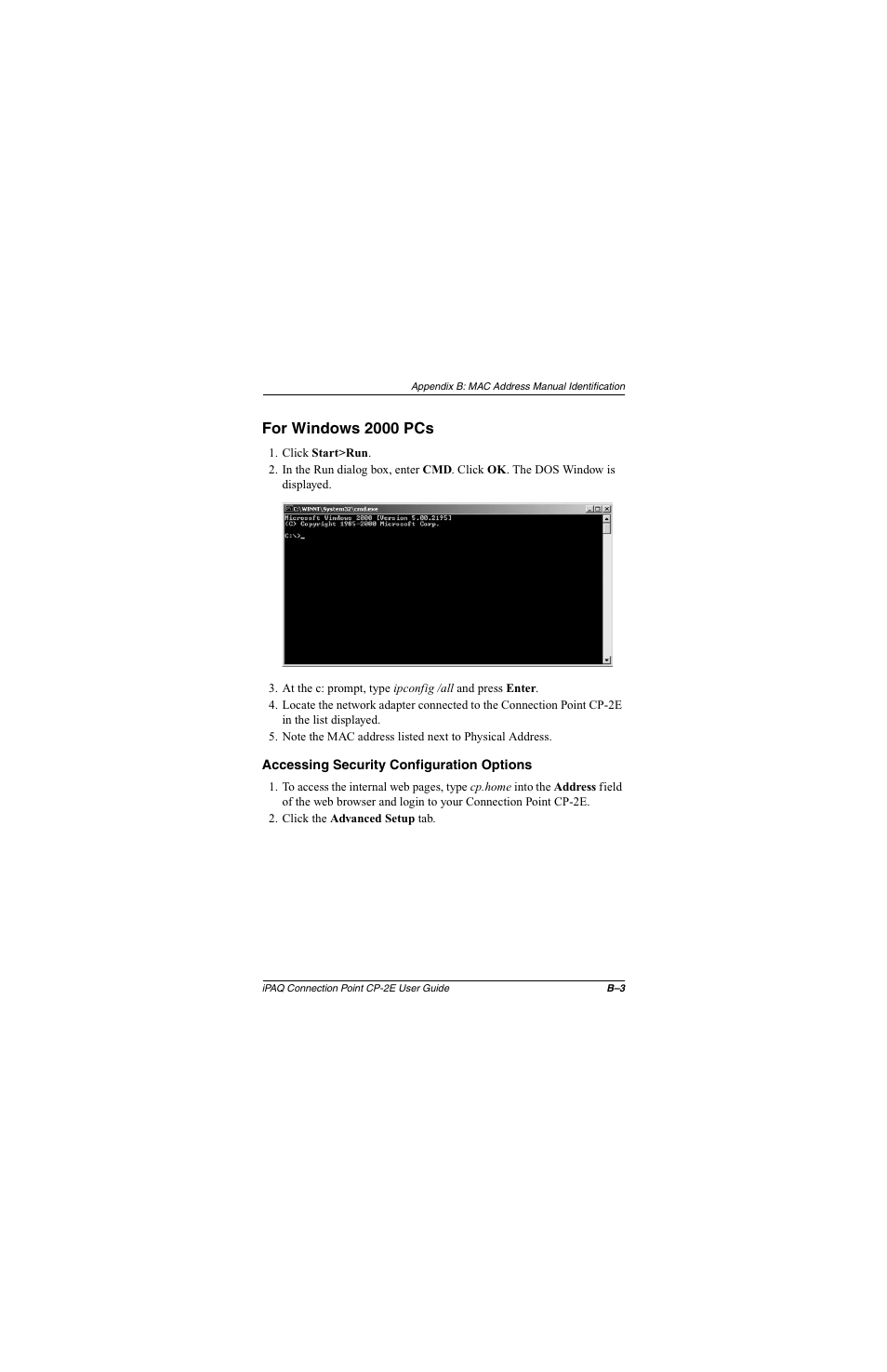 For windows 2000 pcs, Accessing security configuration options | Compaq CP-2E User Manual | Page 84 / 91