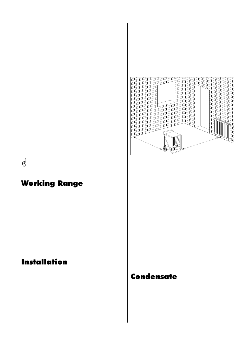 Condensate, Installation, Working range | REMKO AMT 60E User Manual | Page 7 / 20