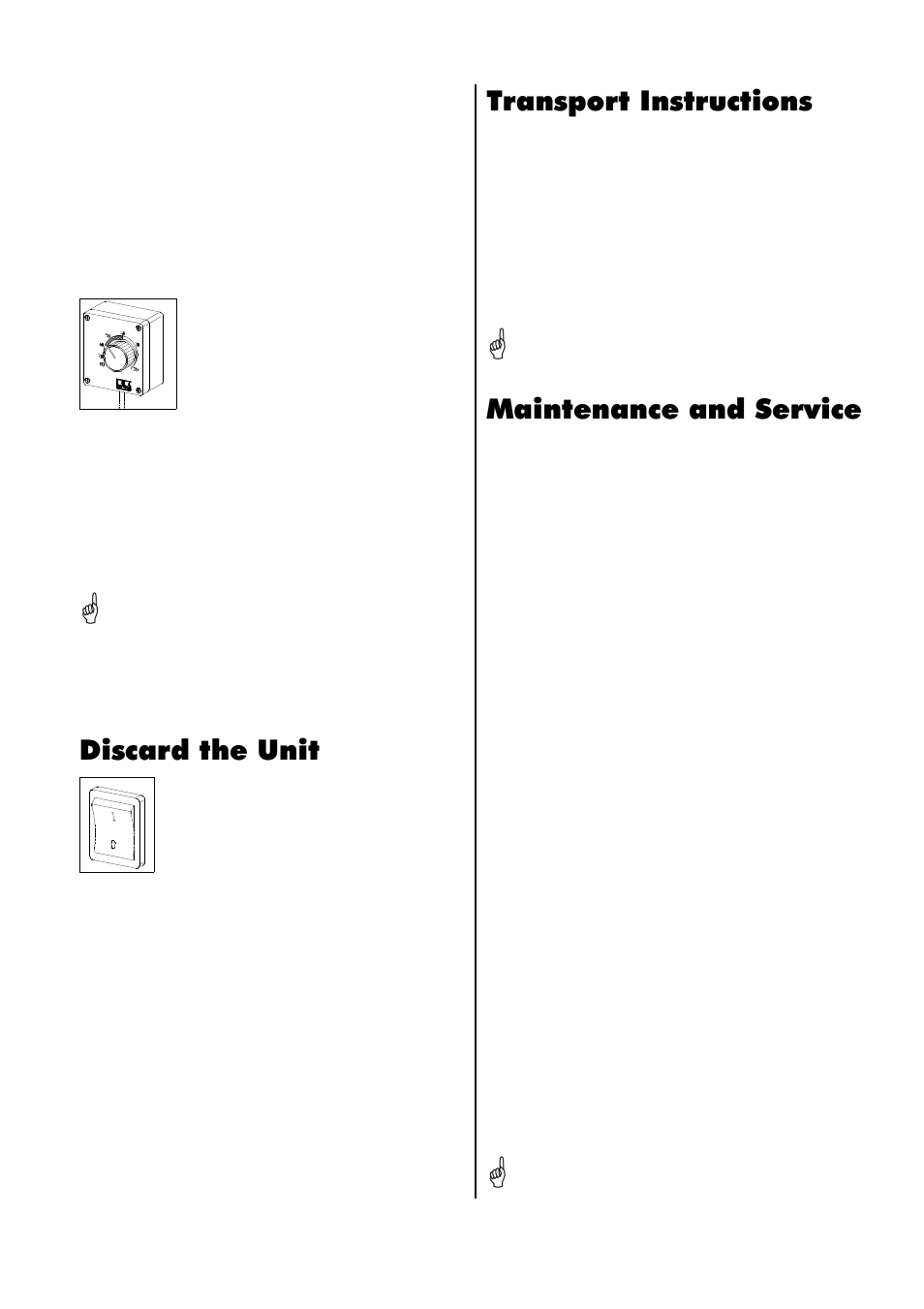 Discard the unit, Transport instructions, Maintenance and service | REMKO AMT 60E User Manual | Page 9 / 20