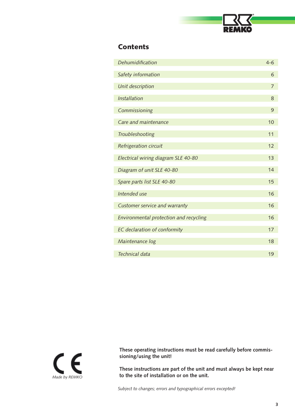 REMKO SLE 40 User Manual | Page 3 / 20