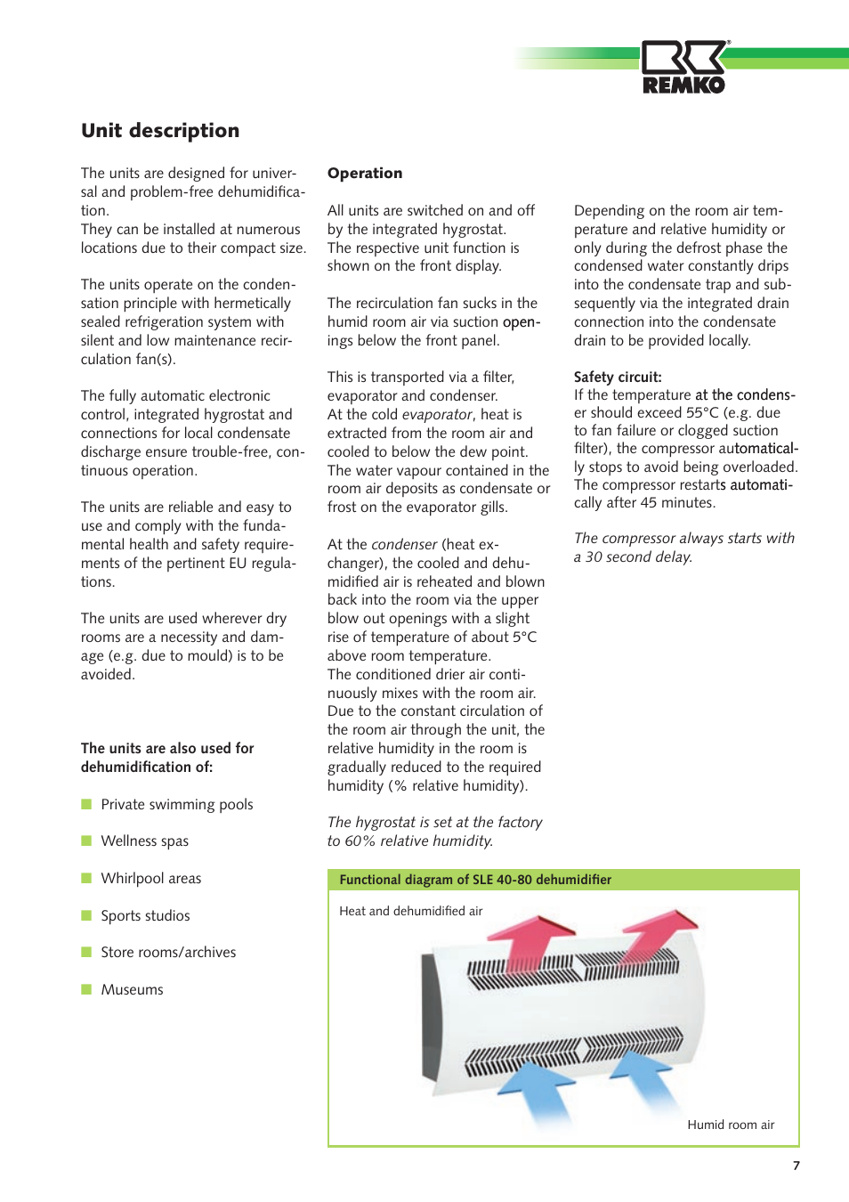 Unit description | REMKO SLE 40 User Manual | Page 7 / 20