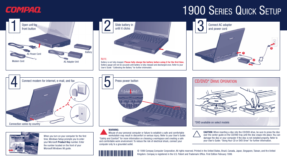 Compaq 1900 User Manual | 2 pages