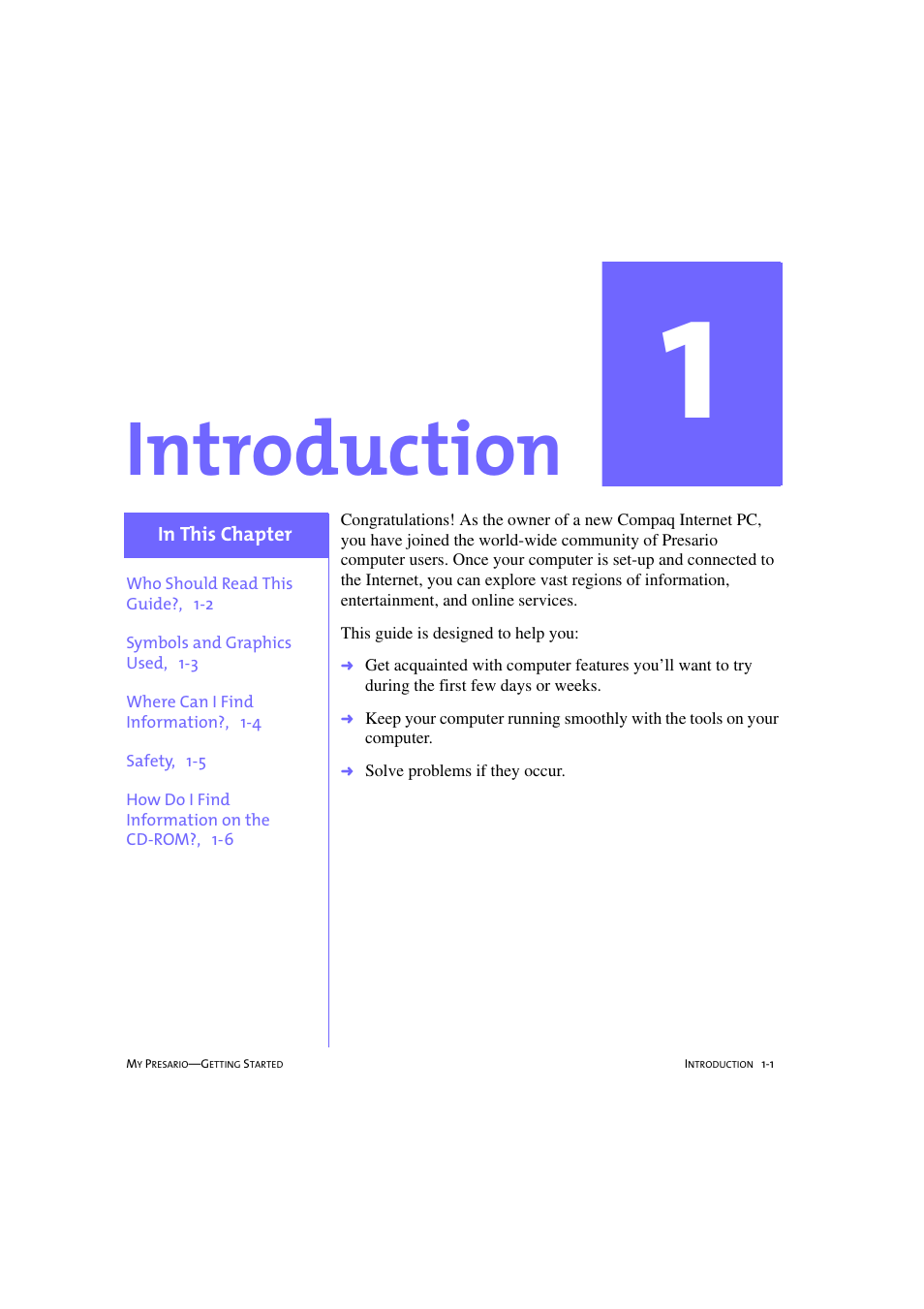 Introduction, Chapter 1 introduction -1 | Compaq 233789-371 User Manual | Page 10 / 101