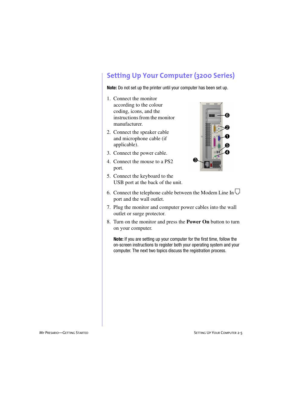 Setting up your computer (3200 series), Setting up your computer (3200 series) -5 | Compaq 233789-371 User Manual | Page 20 / 101