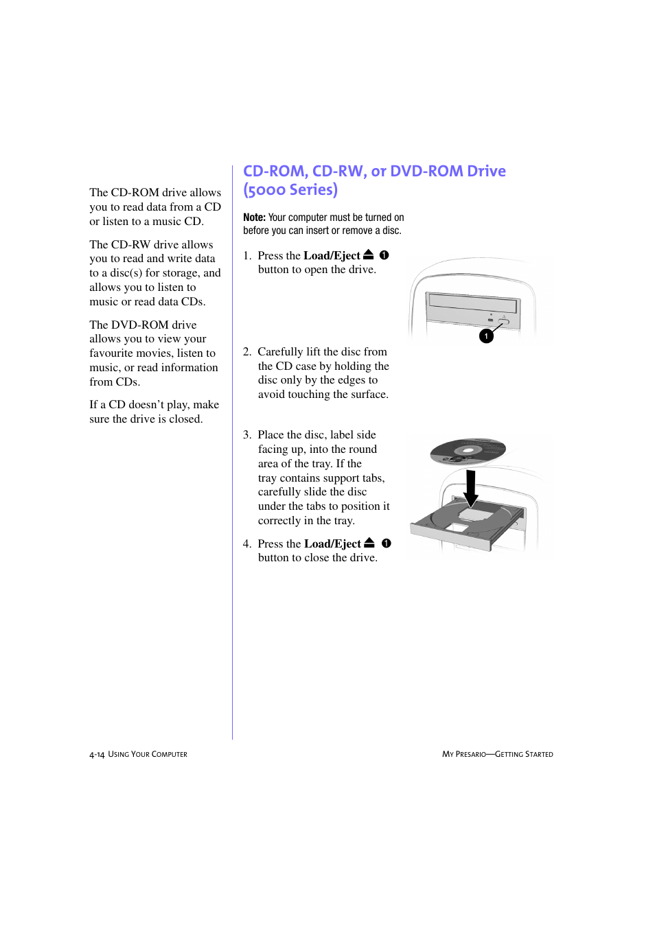 Cd-rom, cd-rw, or dvd-rom drive (5000 series) | Compaq 233789-371 User Manual | Page 45 / 101