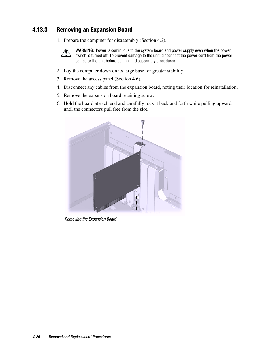 3 removing an expansion board | Compaq EP Series User Manual | Page 69 / 126