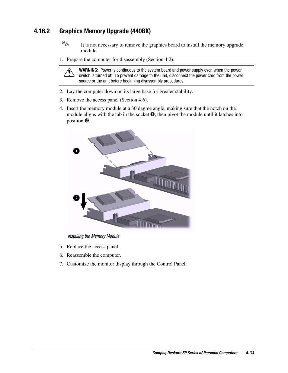 2 agp graphics memory upgrade | Compaq EP Series User Manual | Page 76 / 126