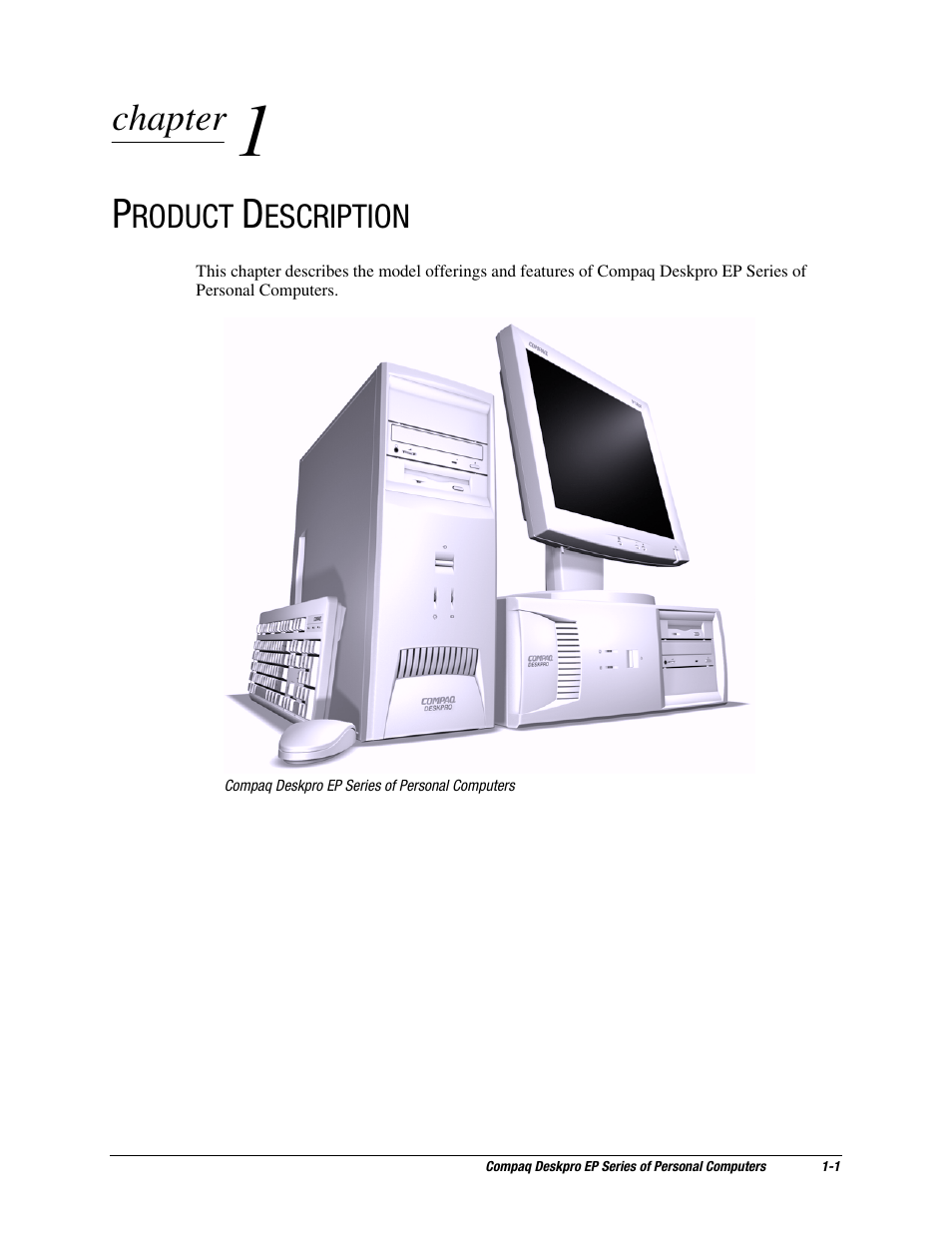 Product description, Chapter | Compaq EP Series User Manual | Page 9 / 126