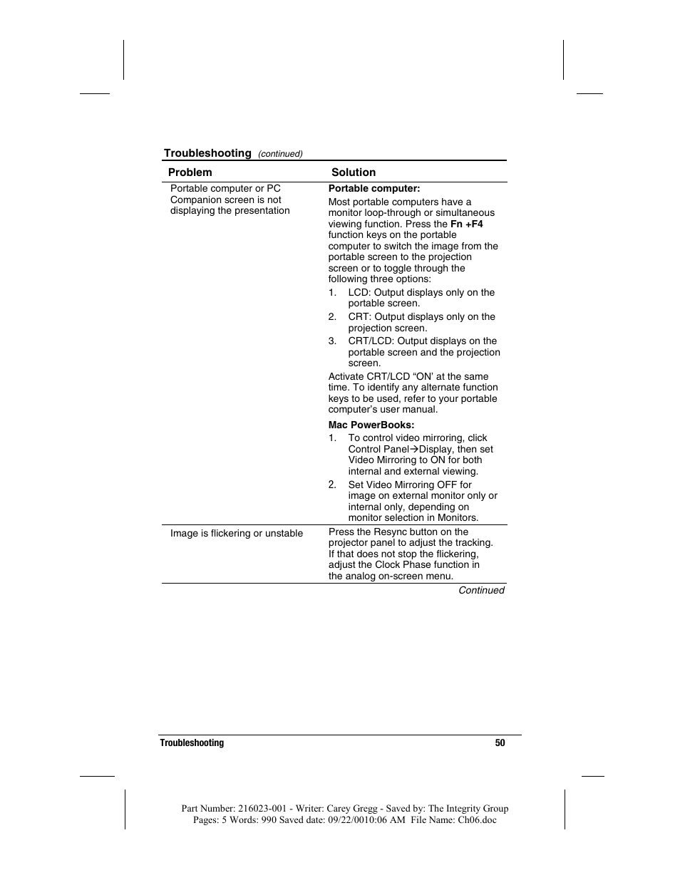 Compaq MP2800 User Manual | Page 50 / 61