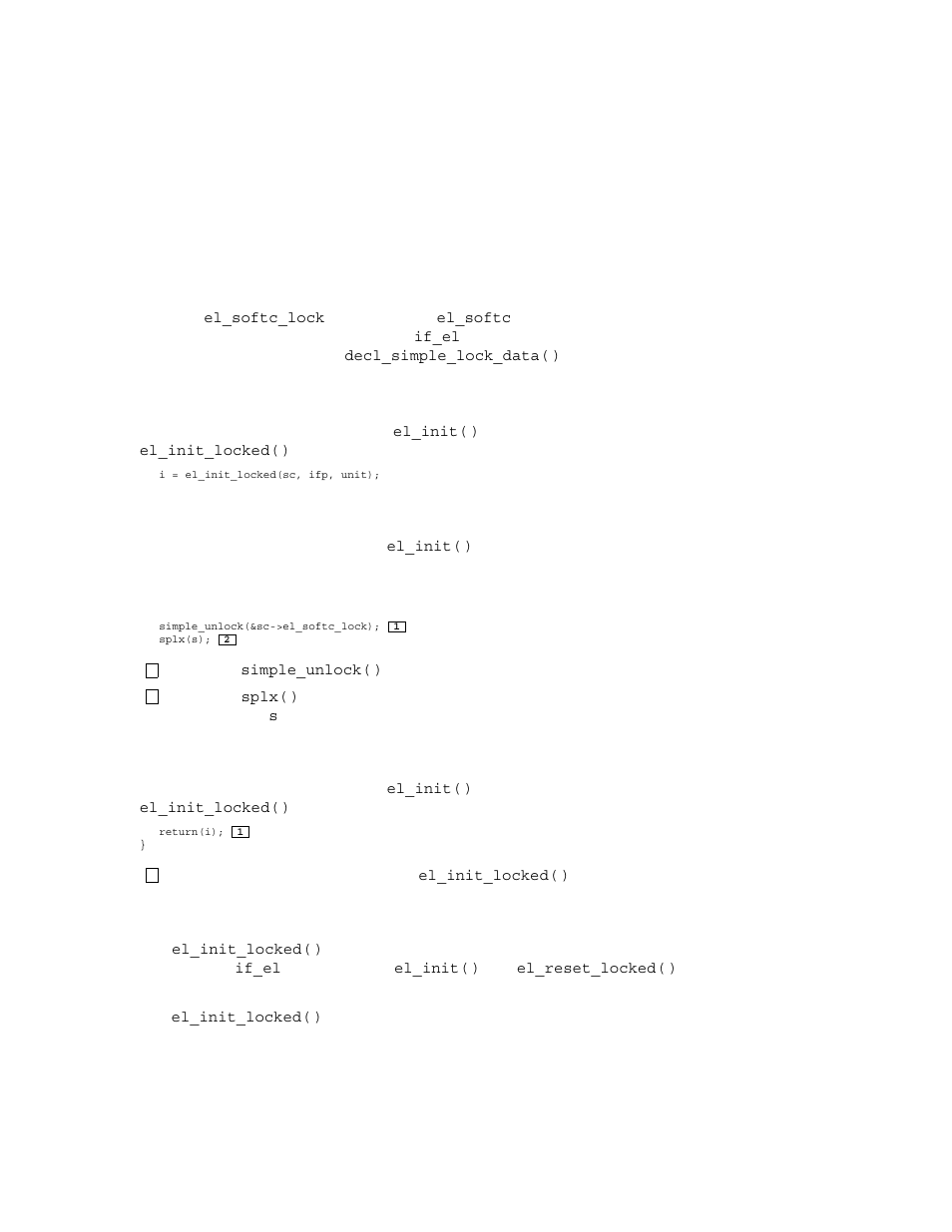 2 implementing the el_init_locked routine, 4 calling the el_init_locked routine, 5 releasing the simple lock and resetting the ipl | Compaq TRU64 AA-RNG2A-TE User Manual | Page 103 / 159