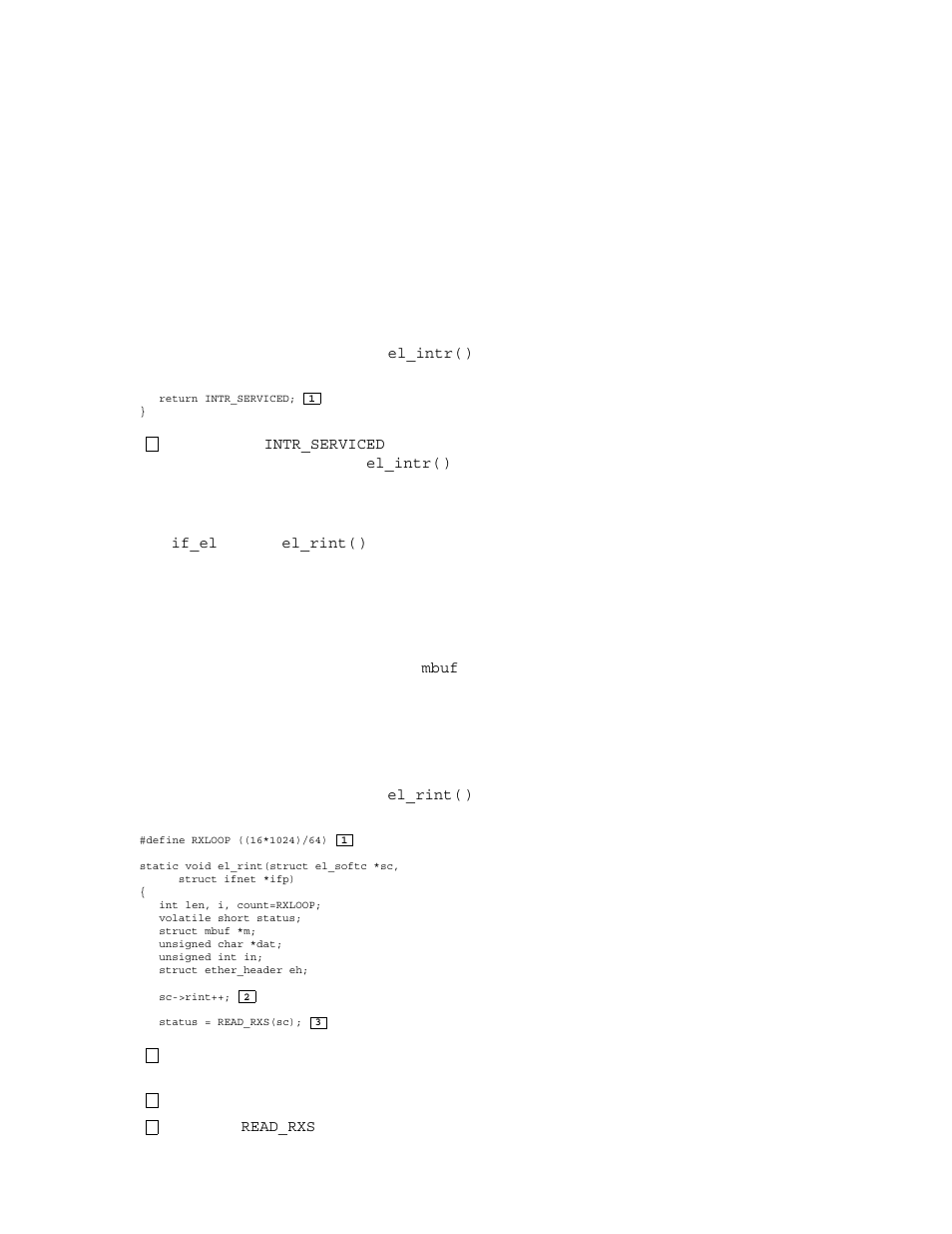 2 implementing the el_rint routine, 8 indicating that the interrupt was serviced | Compaq TRU64 AA-RNG2A-TE User Manual | Page 143 / 159