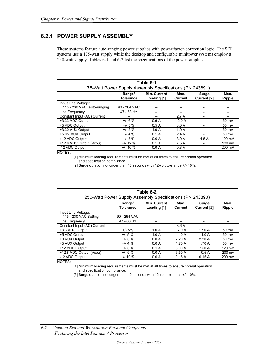 Power supply assembly, 1 power supply assembly | Compaq W4000 User Manual | Page 127 / 229