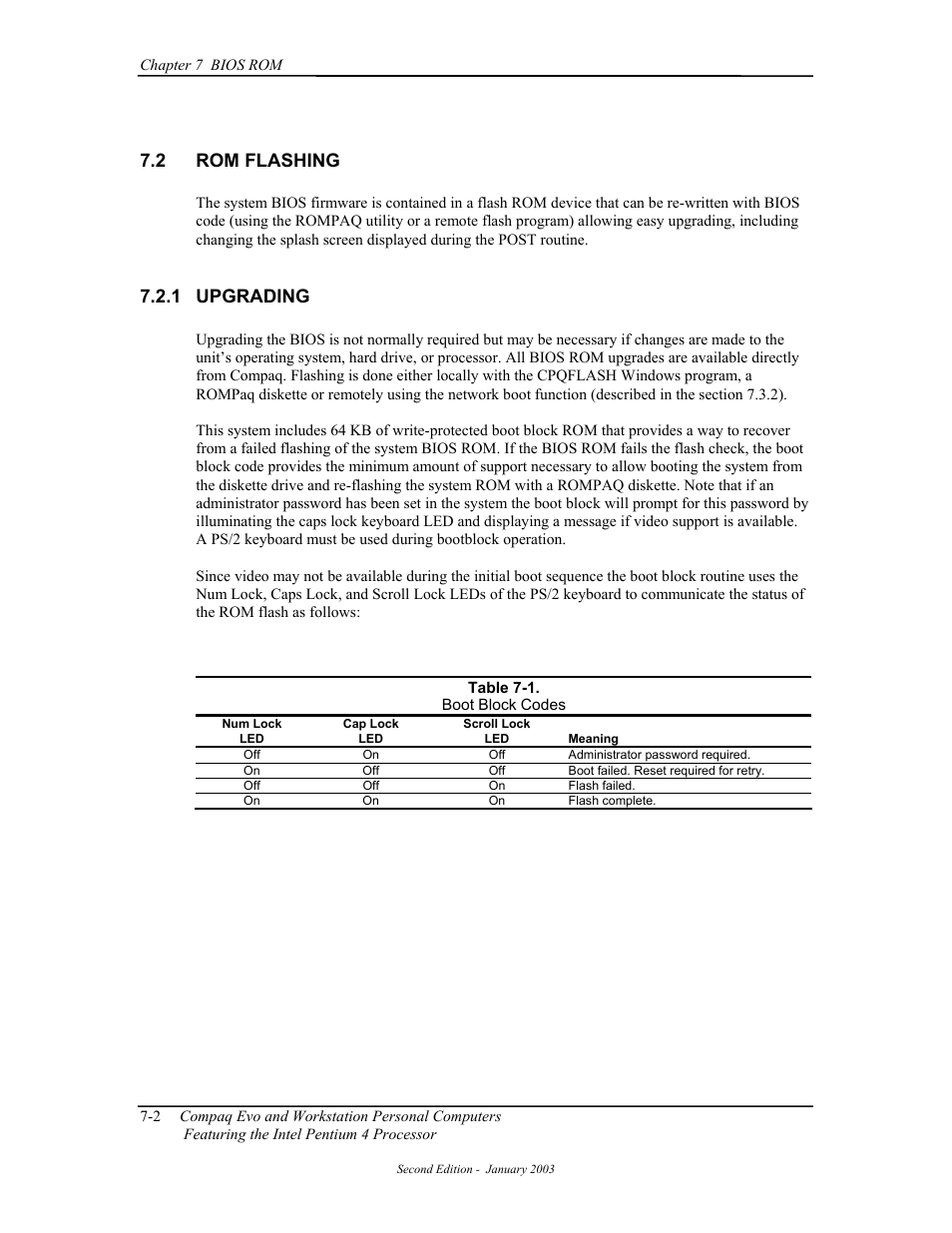 Rom flashing, Upgrading, 2 rom flashing | 1 upgrading | Compaq W4000 User Manual | Page 139 / 229