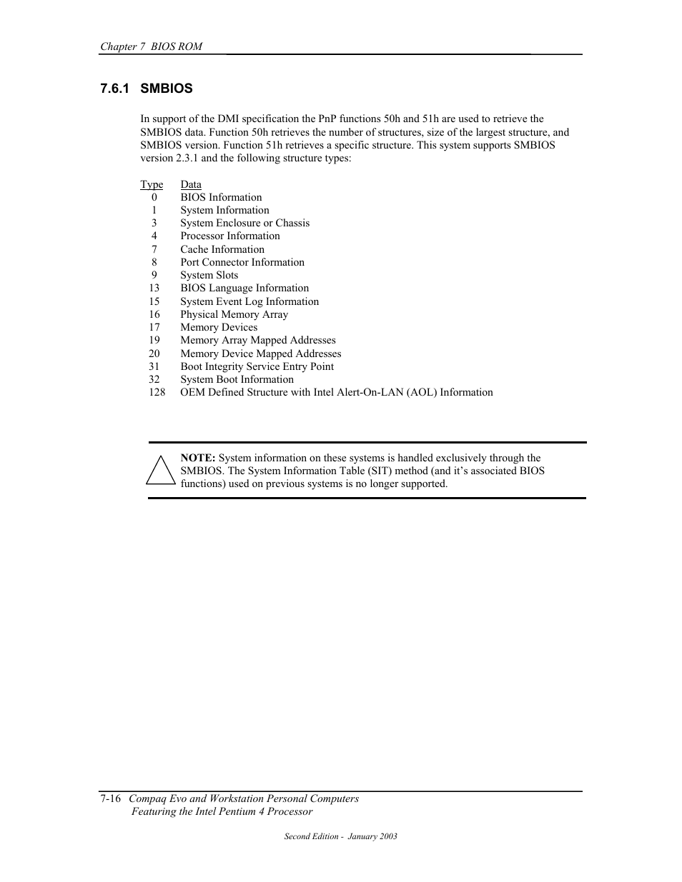 Smbios | Compaq W4000 User Manual | Page 153 / 229