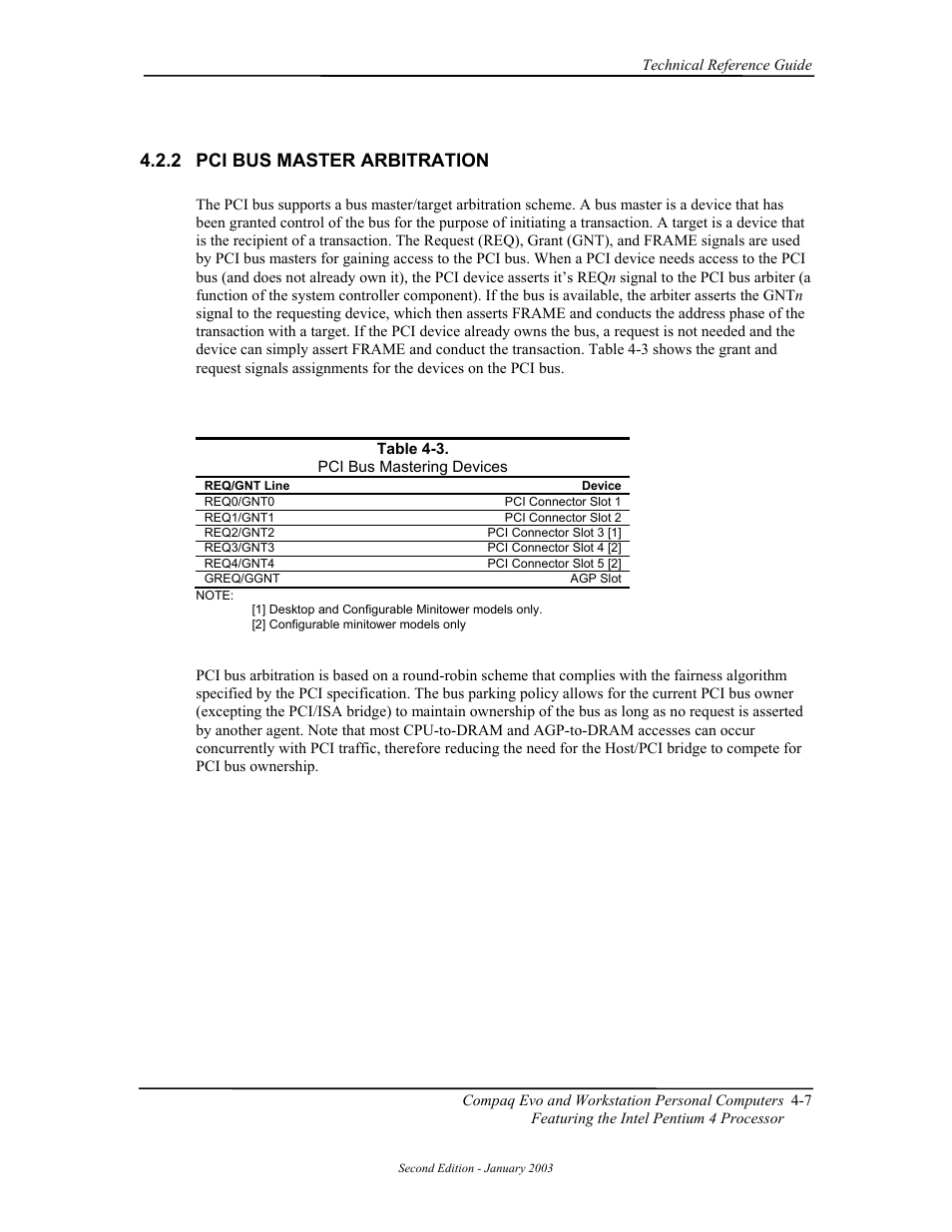 Pci bus master arbitration, Ration, 2 pci bus master arbit | Compaq W4000 User Manual | Page 61 / 229