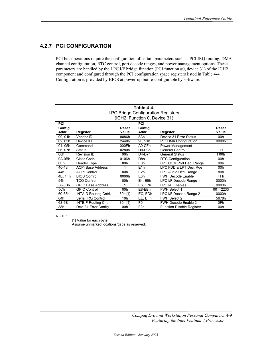 Pci configuration, 7 pci configuration | Compaq W4000 User Manual | Page 63 / 229
