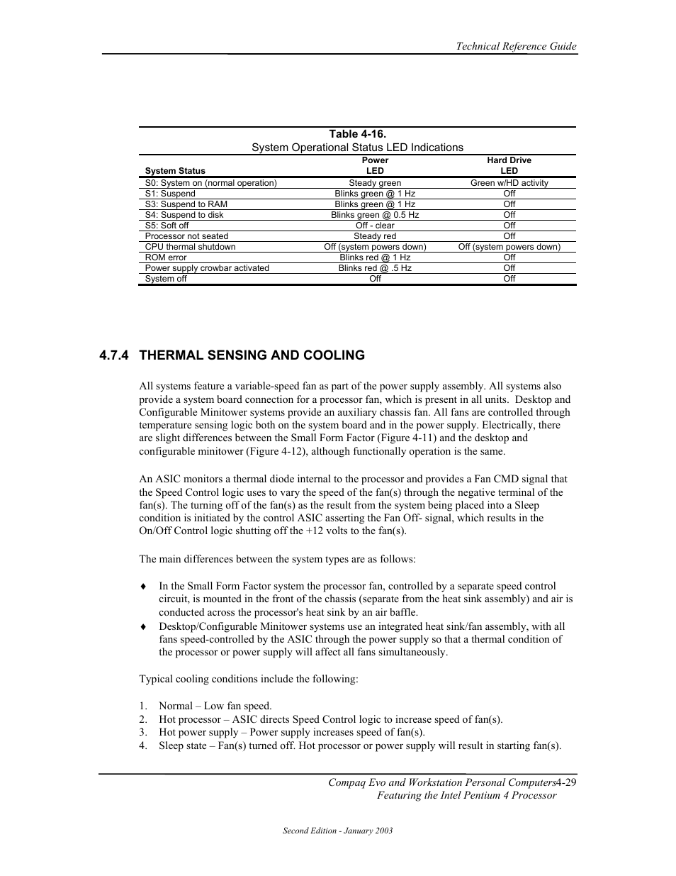 Thermal sensing and cooling, Rm en and cooling, 4 he | Tal s sing | Compaq W4000 User Manual | Page 83 / 229