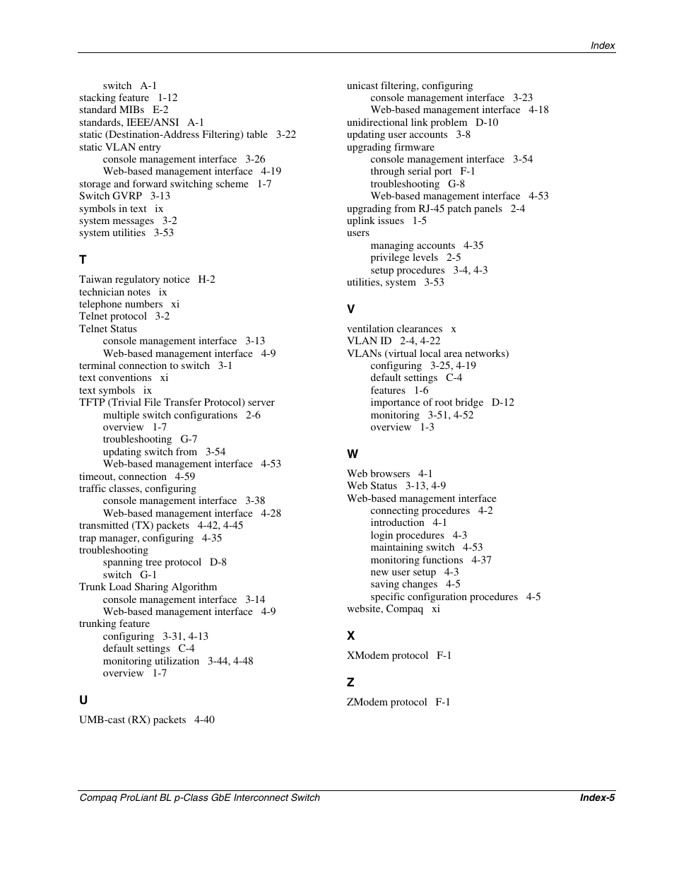 Compaq ProLiant Interconnect Switch User Manual | Page 207 / 207