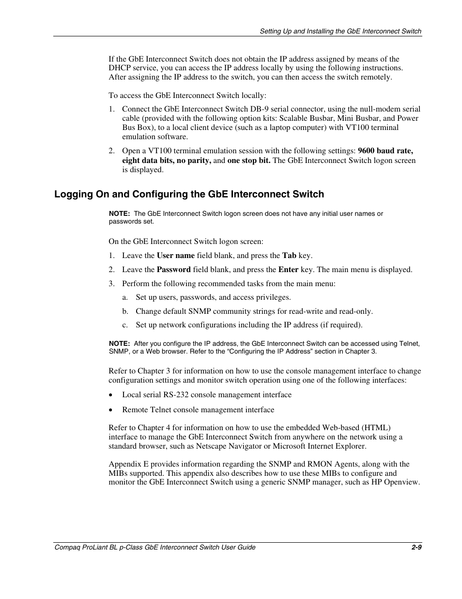 Compaq ProLiant Interconnect Switch User Manual | Page 35 / 207