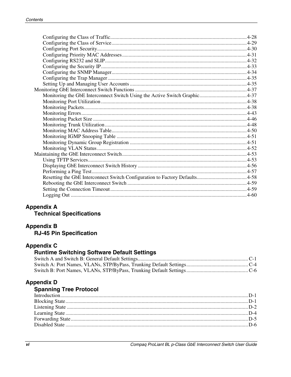 Compaq ProLiant Interconnect Switch User Manual | Page 6 / 207