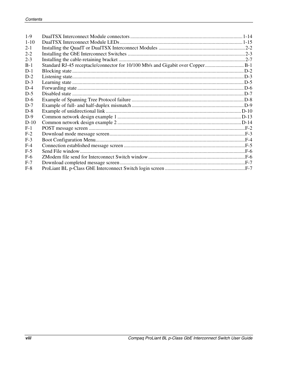 Compaq ProLiant Interconnect Switch User Manual | Page 8 / 207