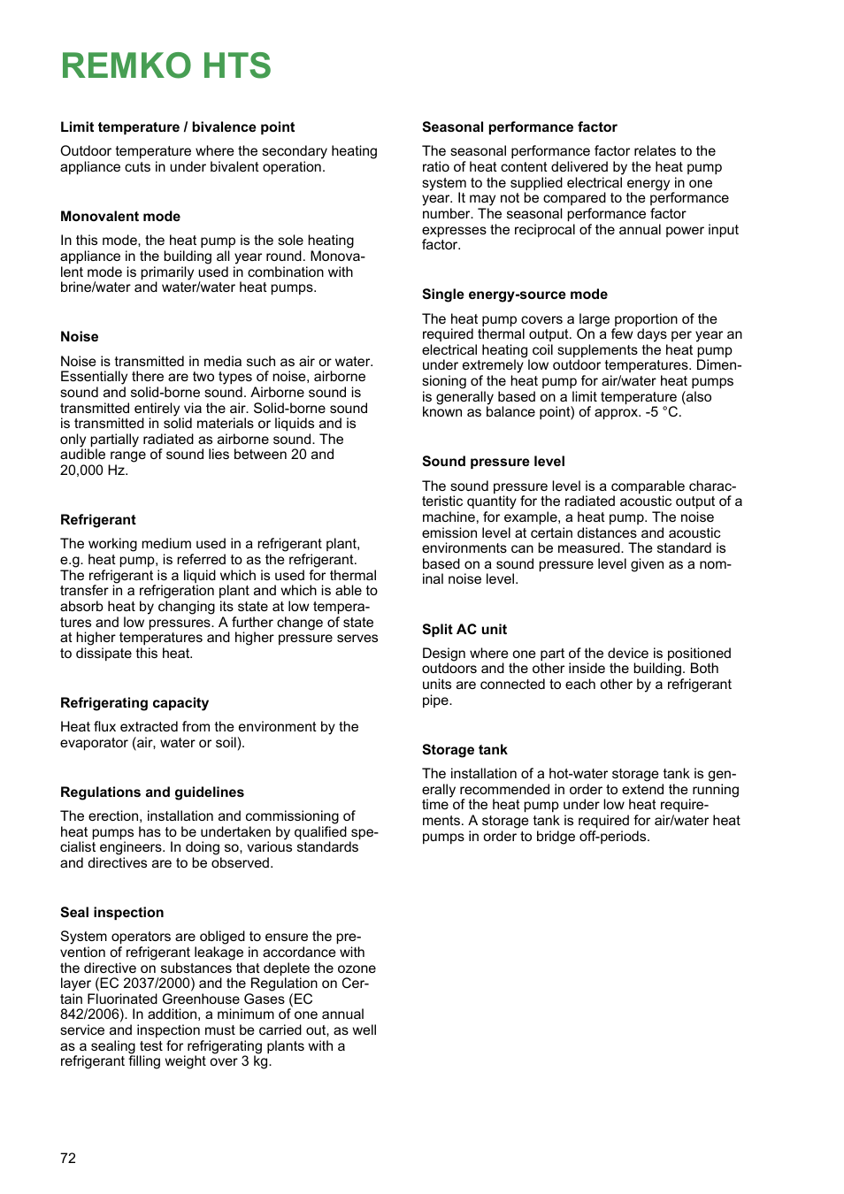 Remko hts | REMKO HTS 90 ALU User Manual | Page 72 / 76