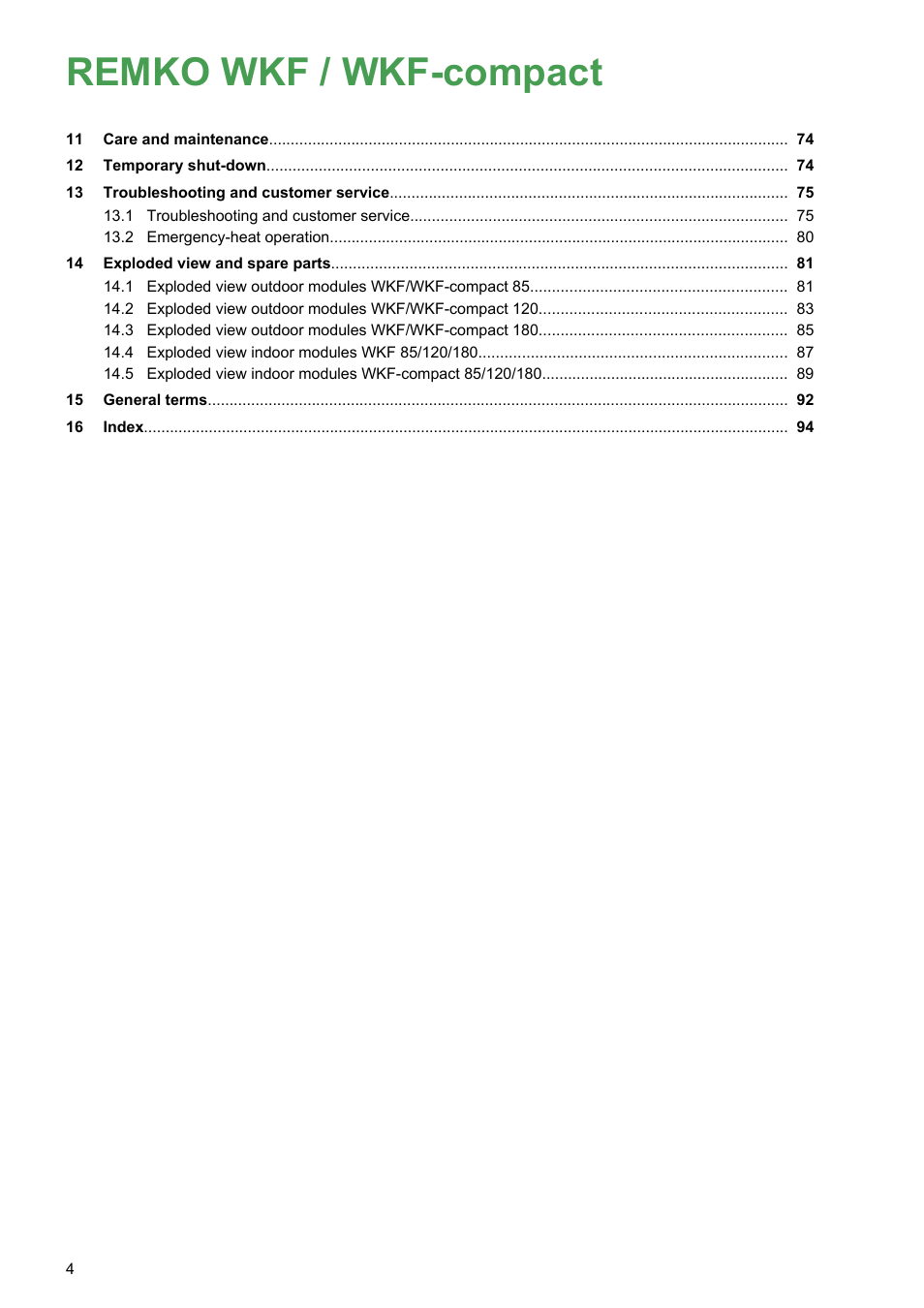 Remko wkf / wkf-compact | REMKO WKF 85 User Manual | Page 4 / 96