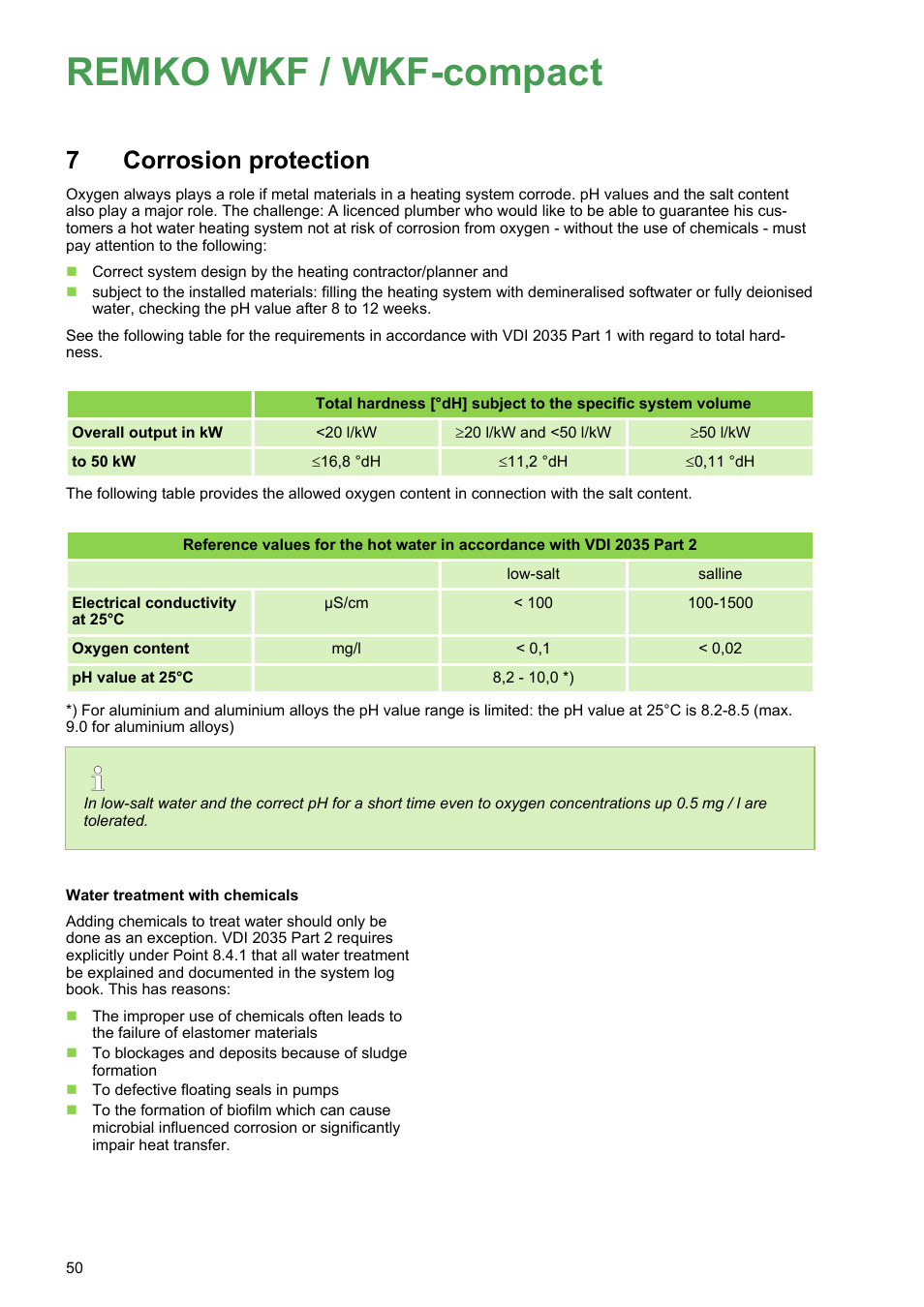 7 corrosion protection, Corrosion protection, Remko wkf / wkf-compact | REMKO WKF 85 User Manual | Page 50 / 96