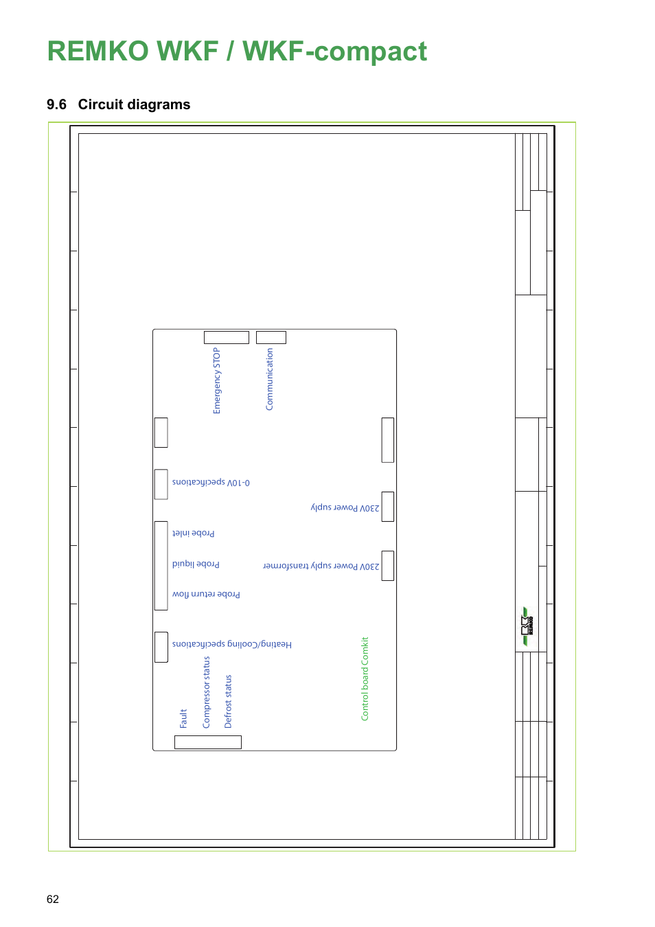6 circuit diagrams, Remko wkf / wkf-compact, Circuit diagrams | REMKO WKF 85 User Manual | Page 62 / 96
