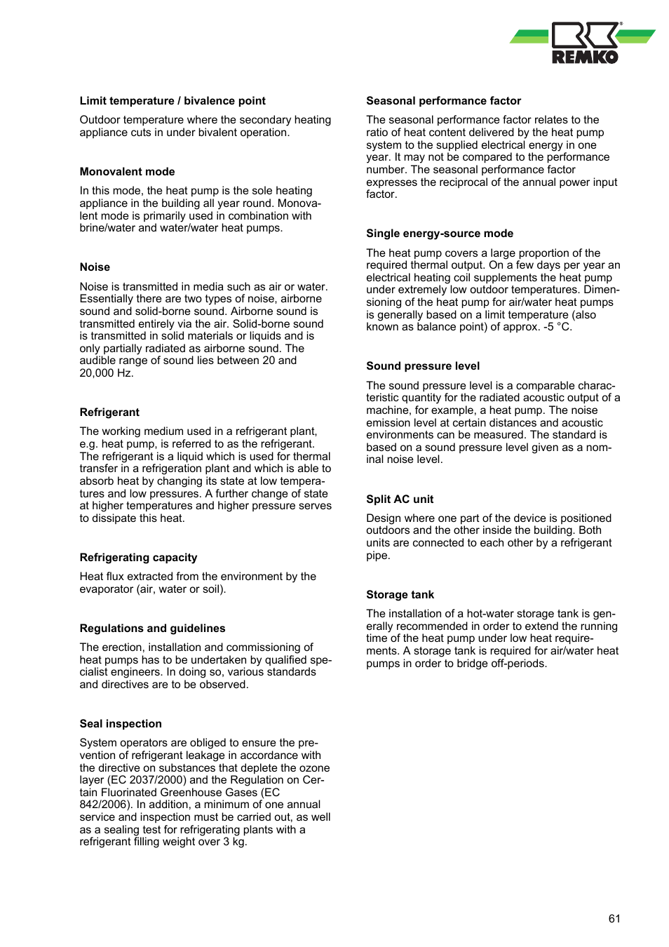 REMKO WKF 120 Duo User Manual | Page 61 / 64