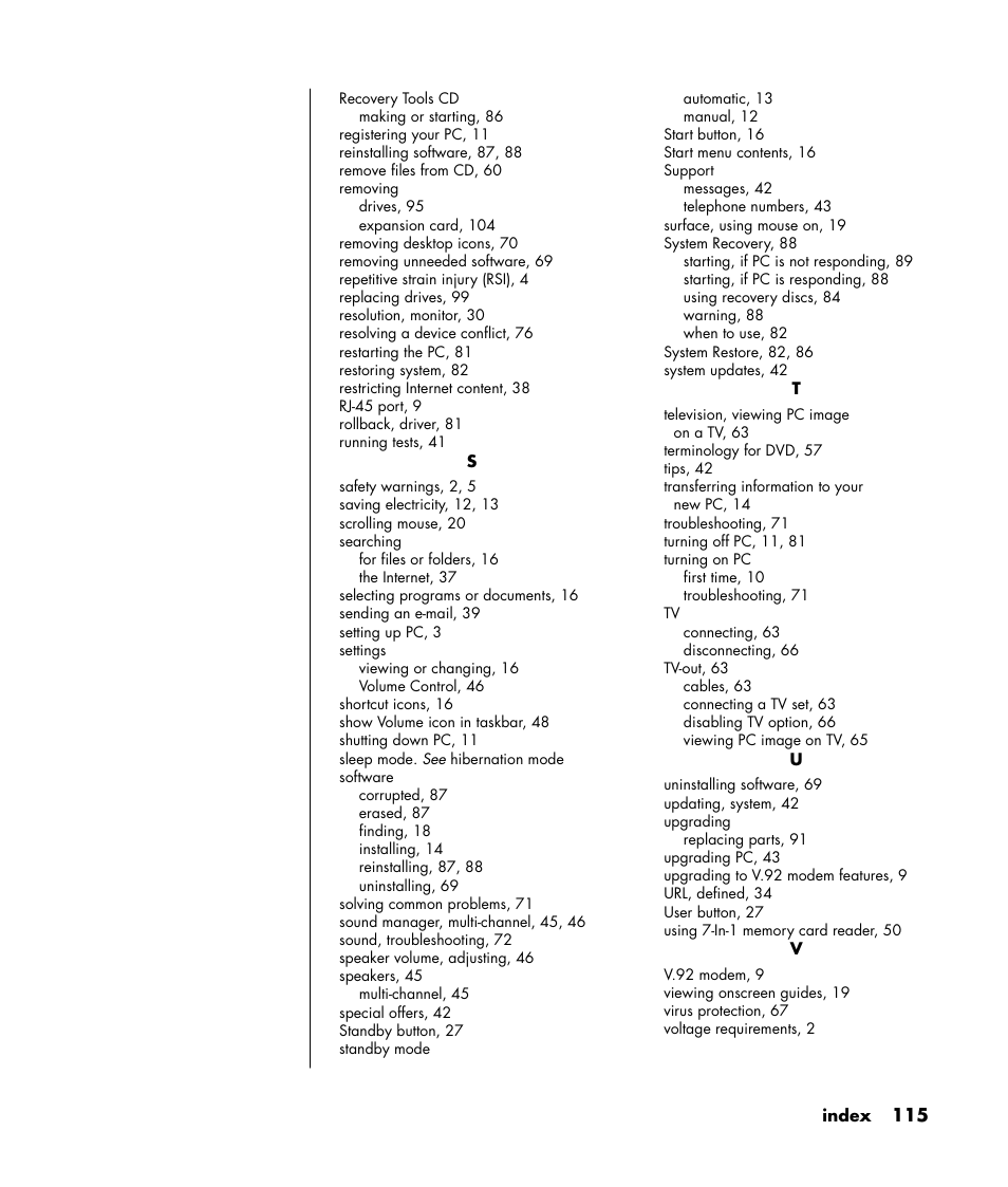Compaq PRESARIO S0000 User Manual | Page 122 / 123