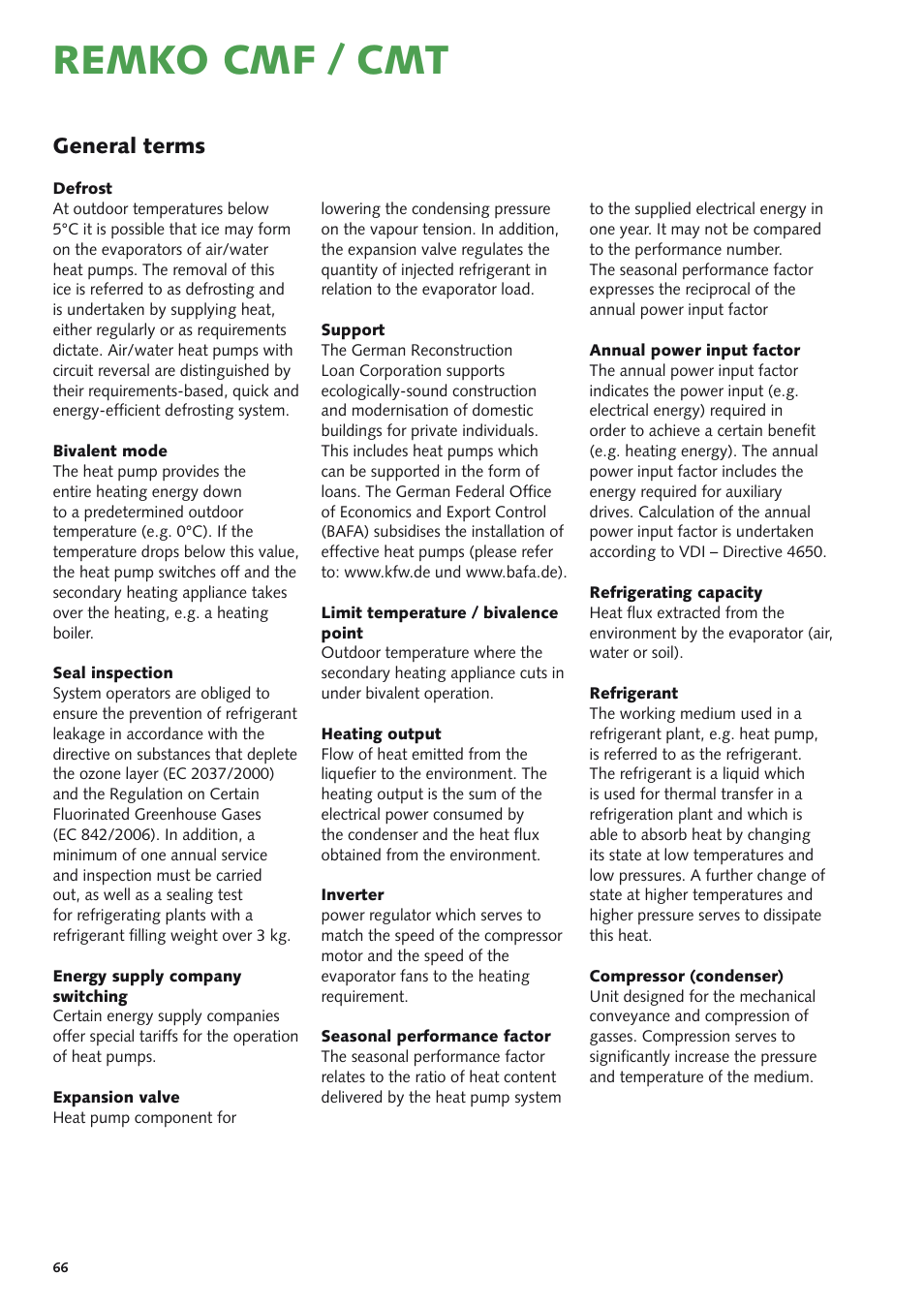 Remko cmf / cmt, General terms | REMKO CMF-120-1P User Manual | Page 66 / 68
