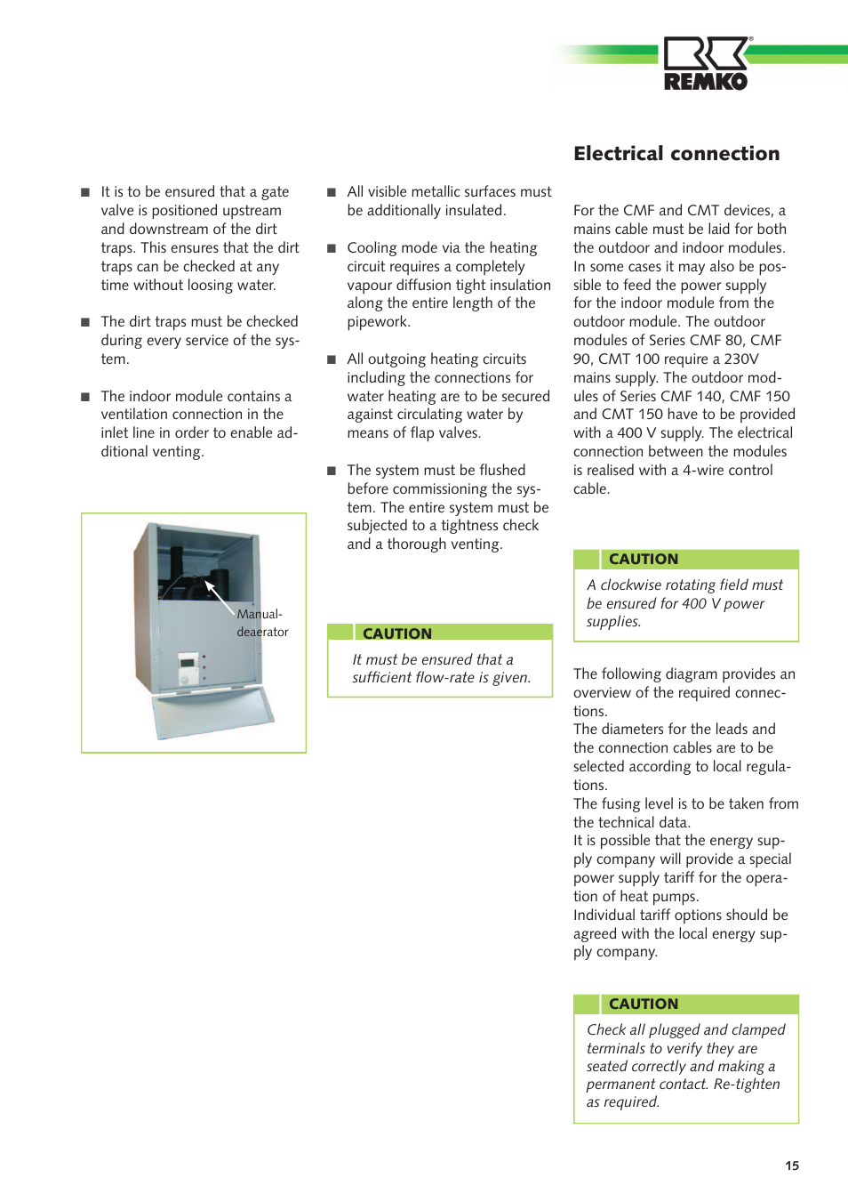 Electrical connection | REMKO CMF-80 v.2 User Manual | Page 15 / 44