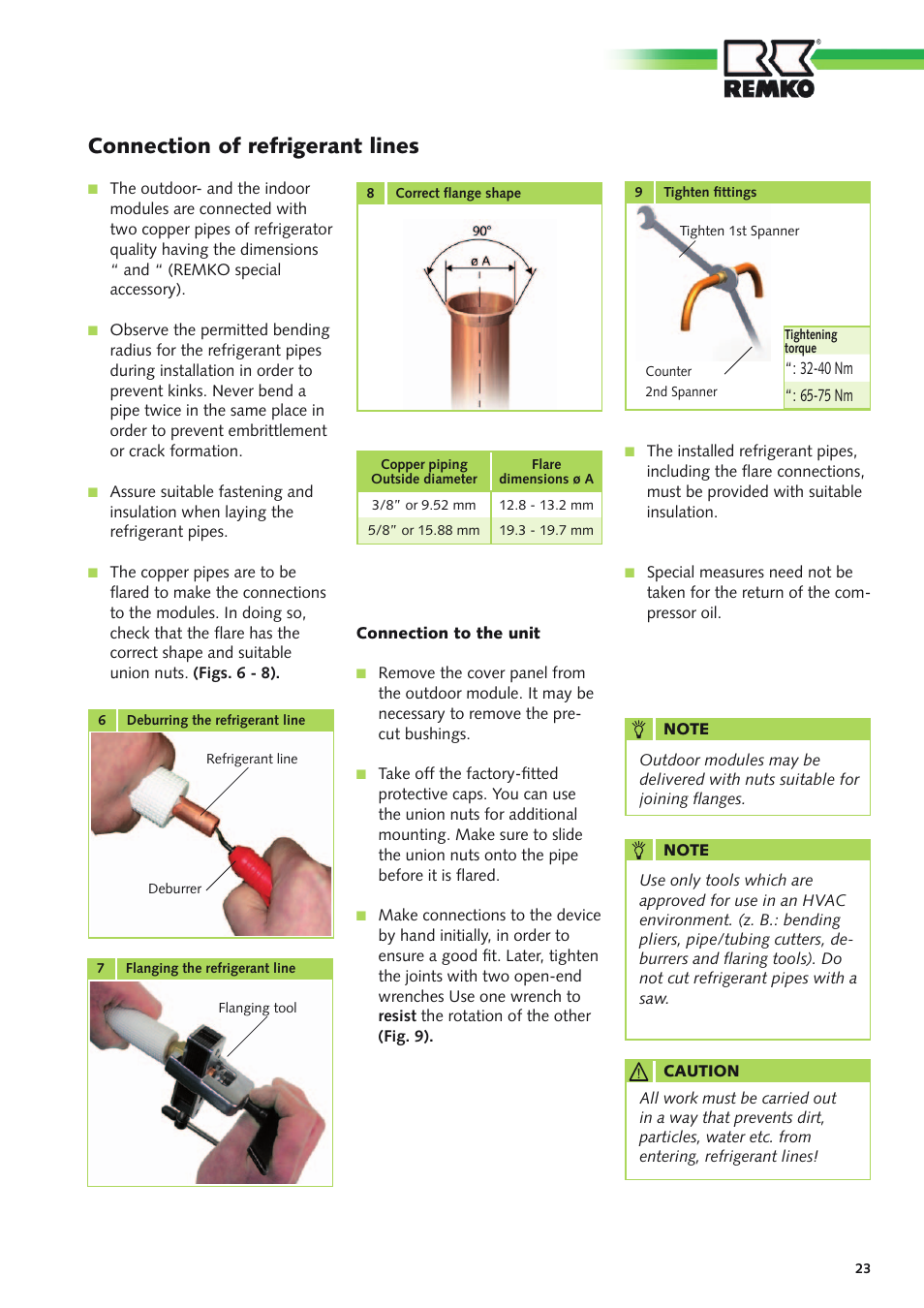 Connection of refrigerant lines | REMKO CMF 320 Duo User Manual | Page 23 / 60