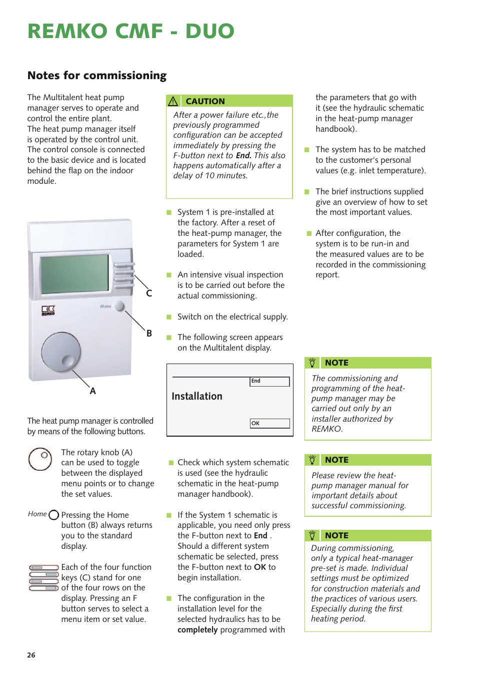 Remko cmf - duo, Installation | REMKO CMF 320 Duo User Manual | Page 26 / 60