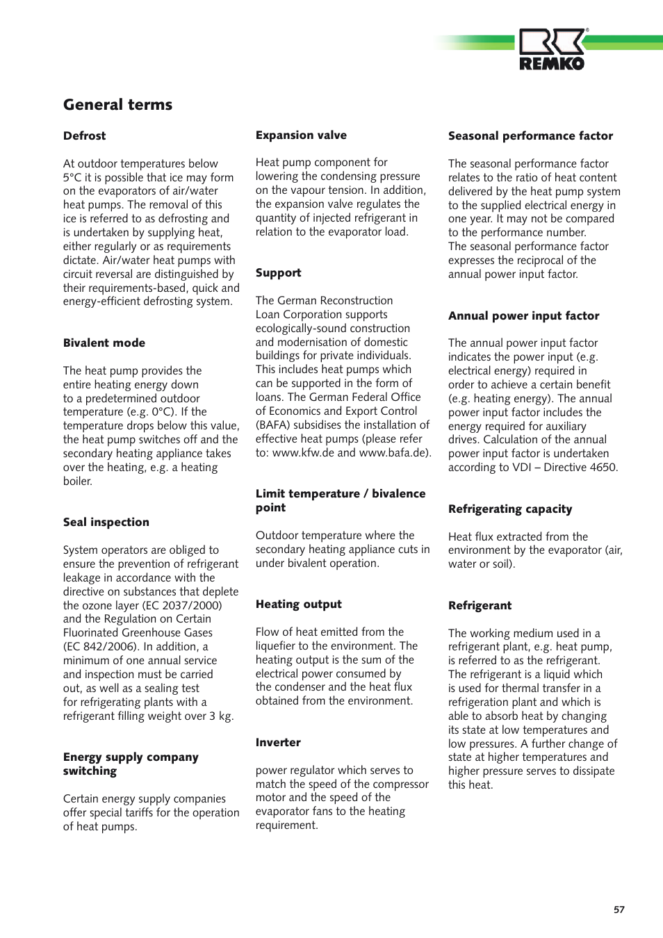 General terms | REMKO CMF 320 Duo User Manual | Page 57 / 60