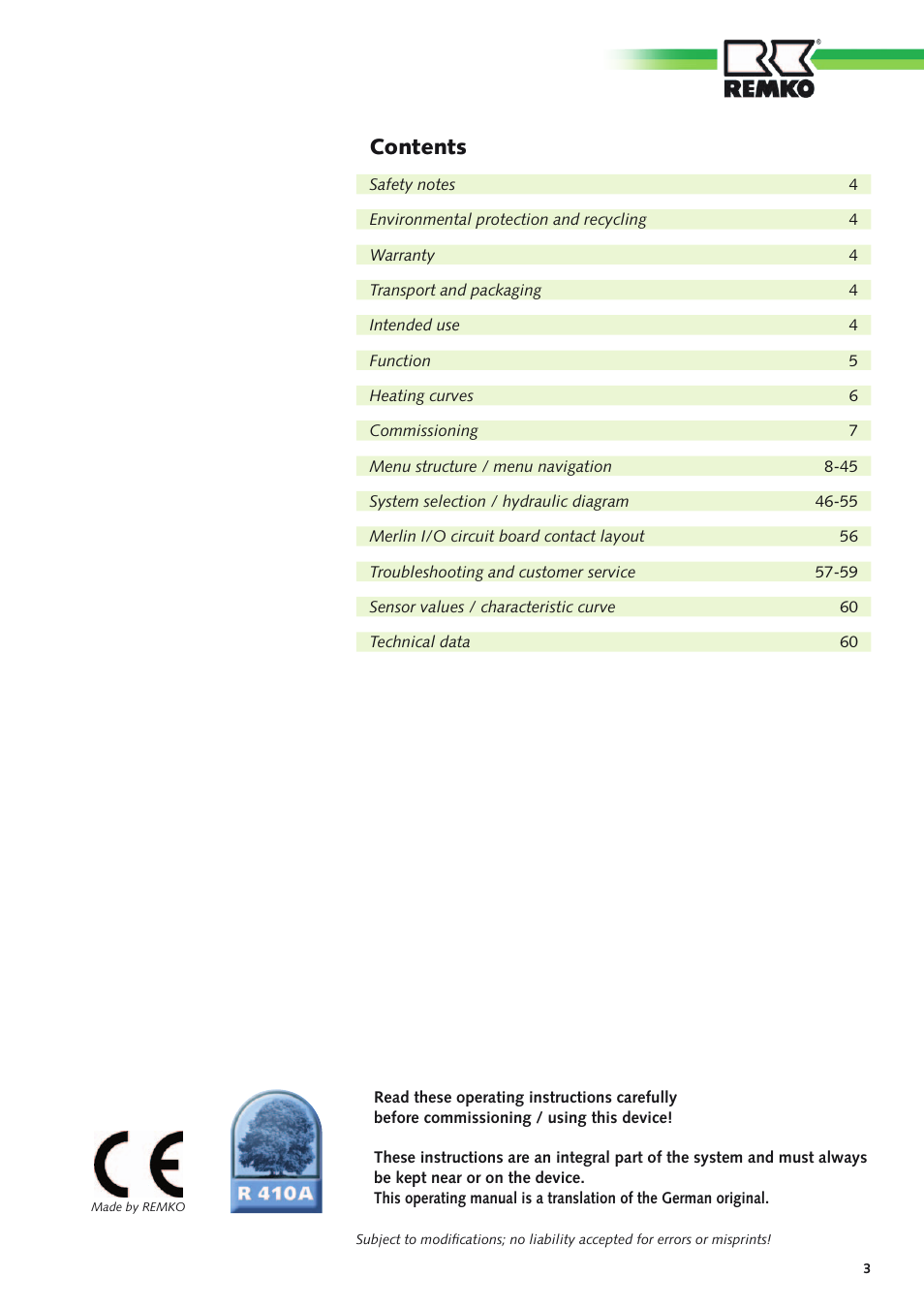 REMKO Multi-talent Plus User Manual | Page 3 / 64