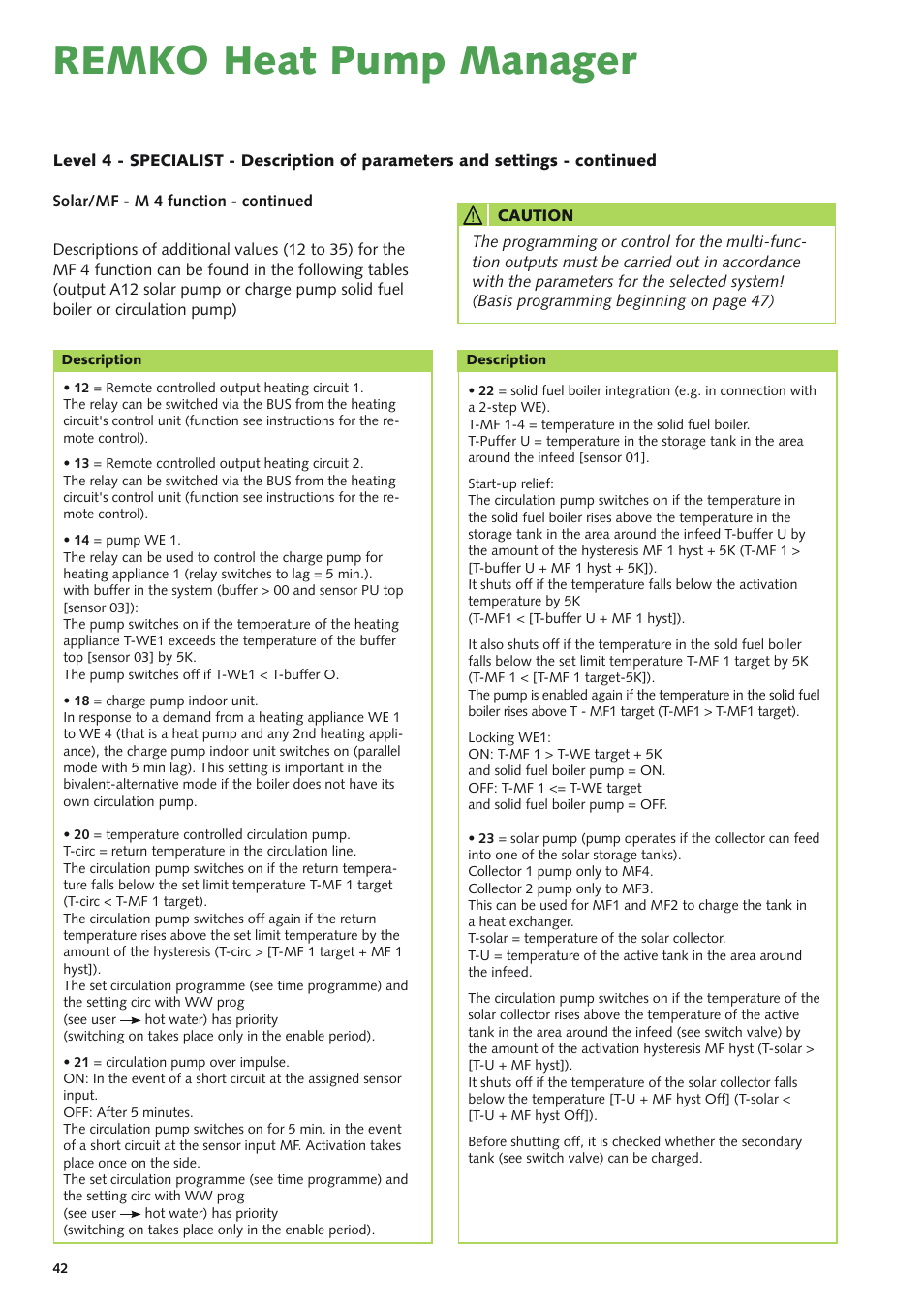 Remko heat pump manager | REMKO Multi-talent Plus User Manual | Page 42 / 64