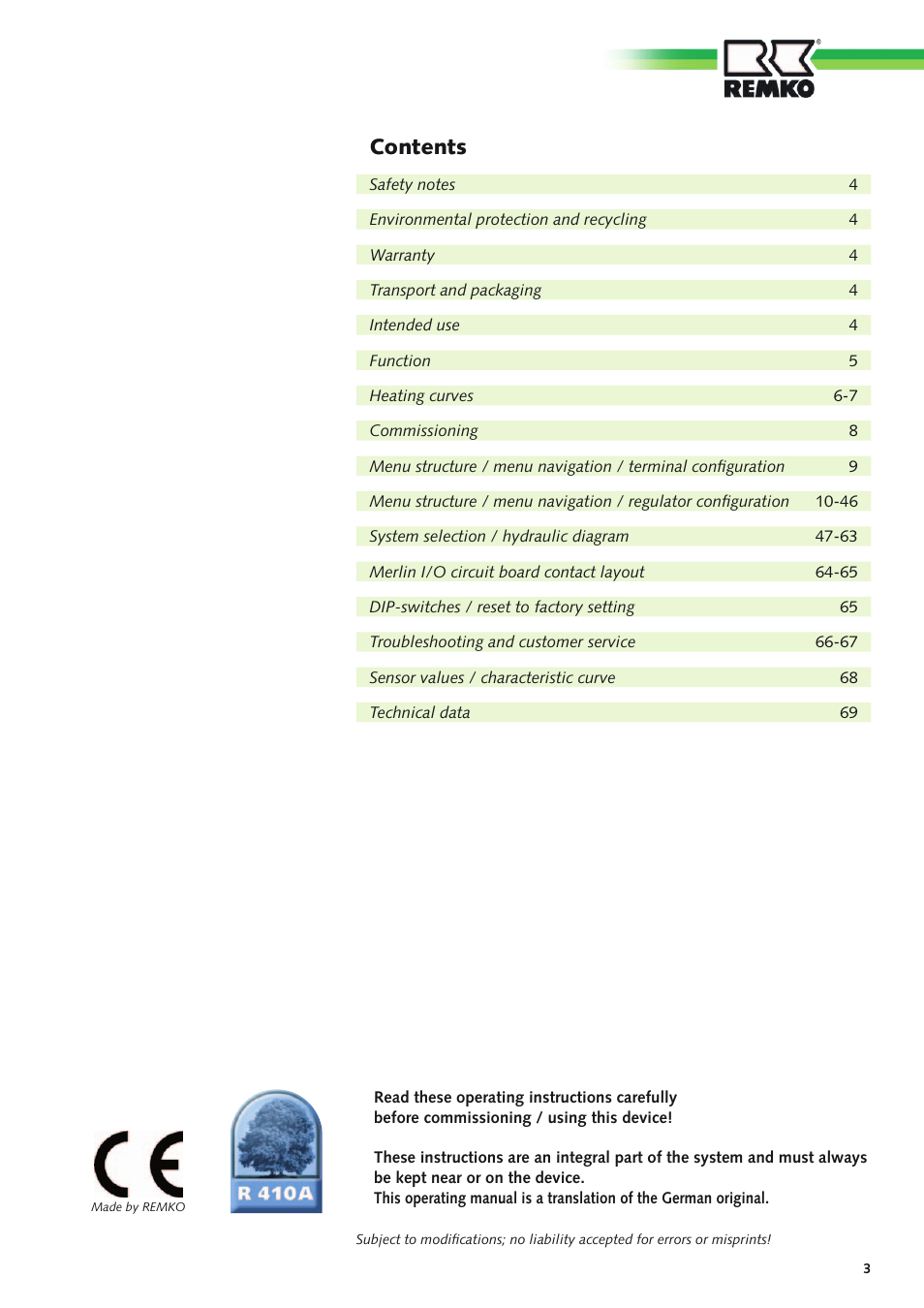 REMKO Multi-talent User Manual | Page 3 / 72